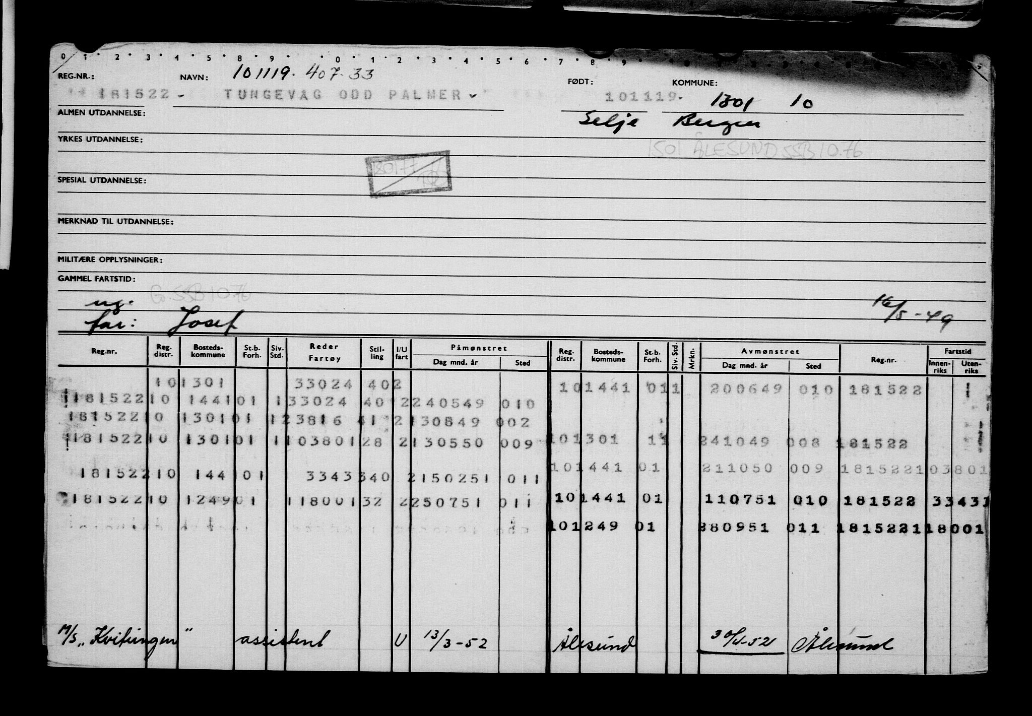 Direktoratet for sjømenn, AV/RA-S-3545/G/Gb/L0173: Hovedkort, 1919, p. 473