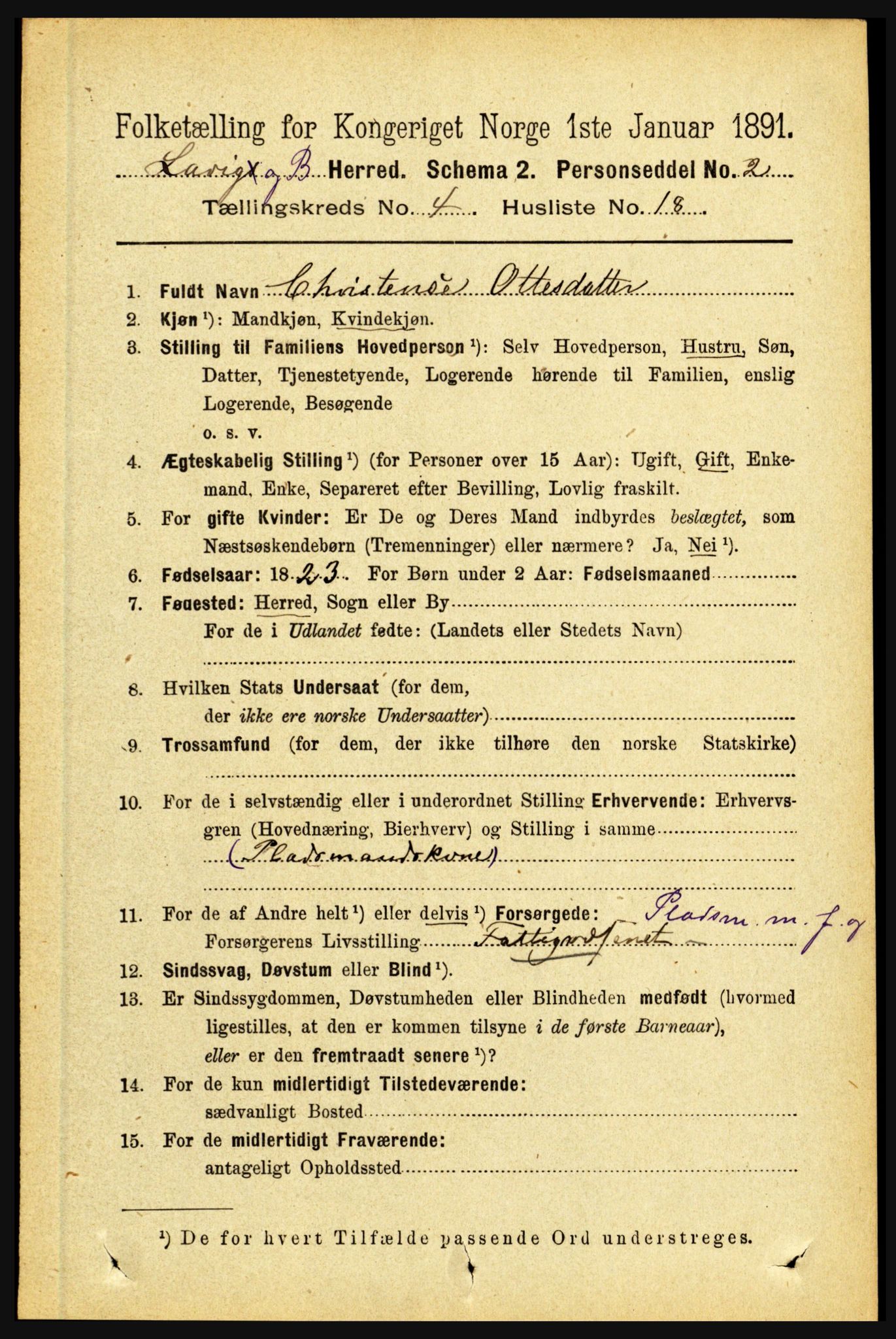 RA, 1891 census for 1415 Lavik og Brekke, 1891, p. 883