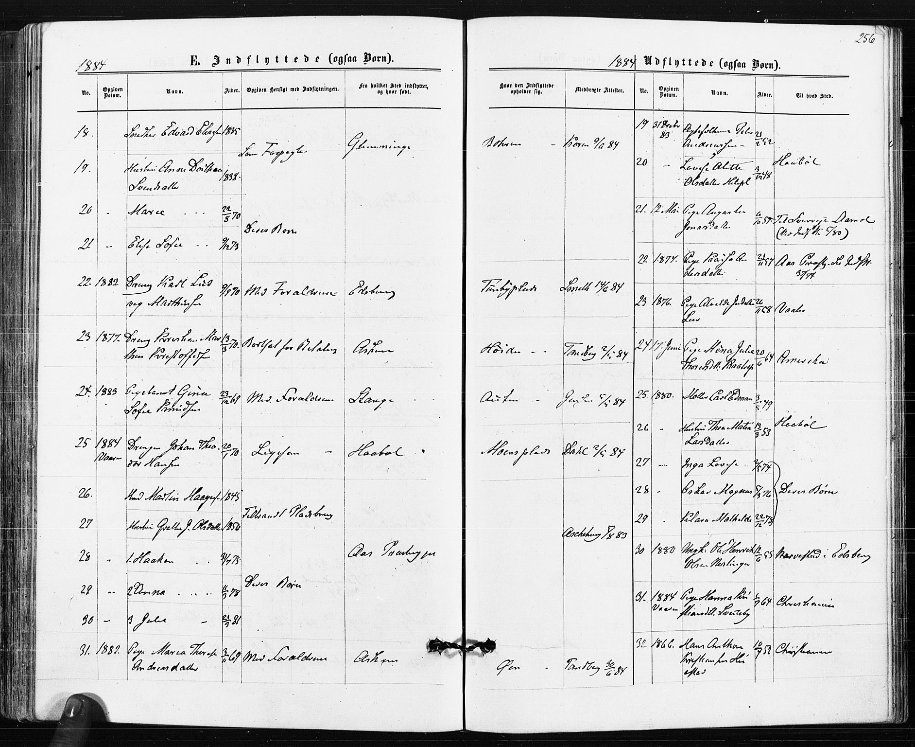 Spydeberg prestekontor Kirkebøker, SAO/A-10924/F/Fa/L0007: Parish register (official) no. I 7, 1875-1885, p. 256