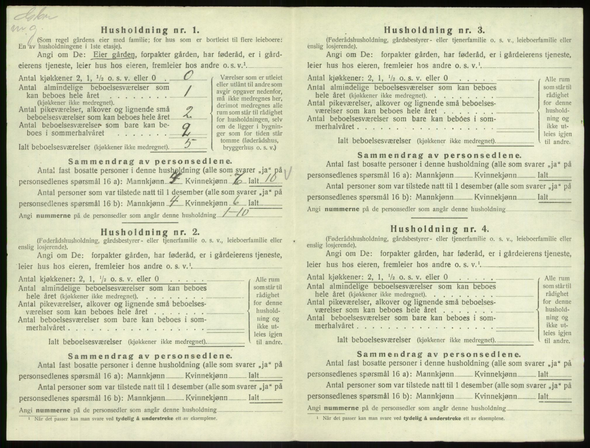 SAB, 1920 census for Fjaler, 1920, p. 1008