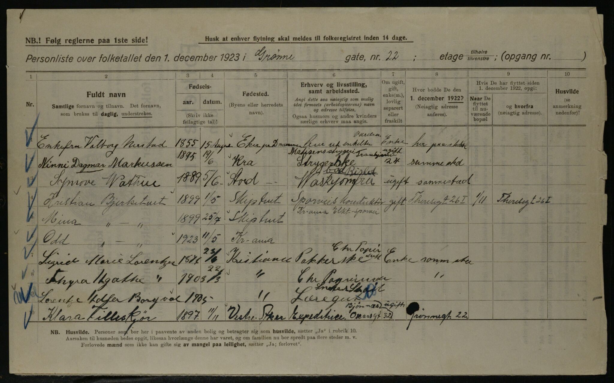 OBA, Municipal Census 1923 for Kristiania, 1923, p. 36265