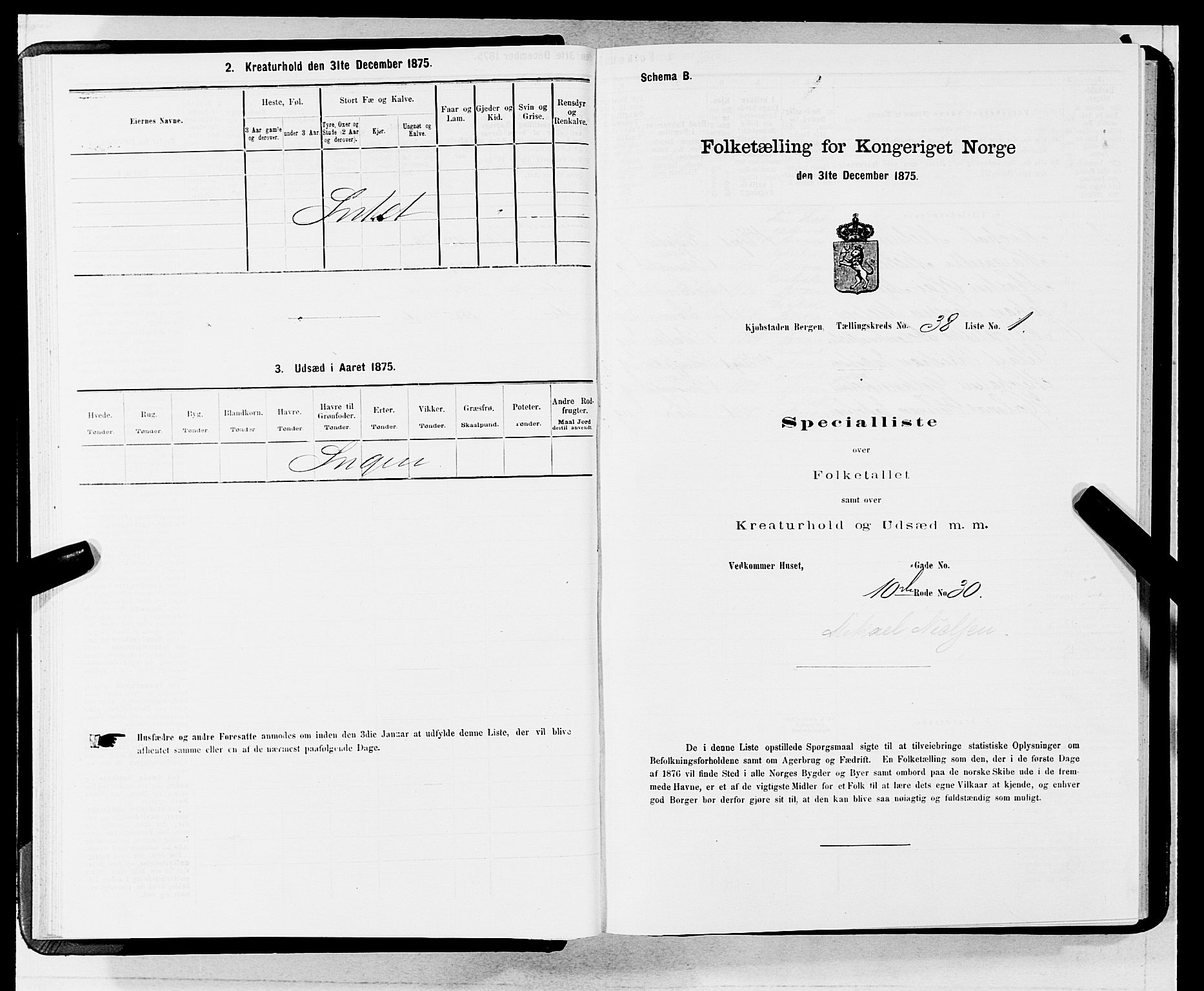 SAB, 1875 census for 1301 Bergen, 1875, p. 1950