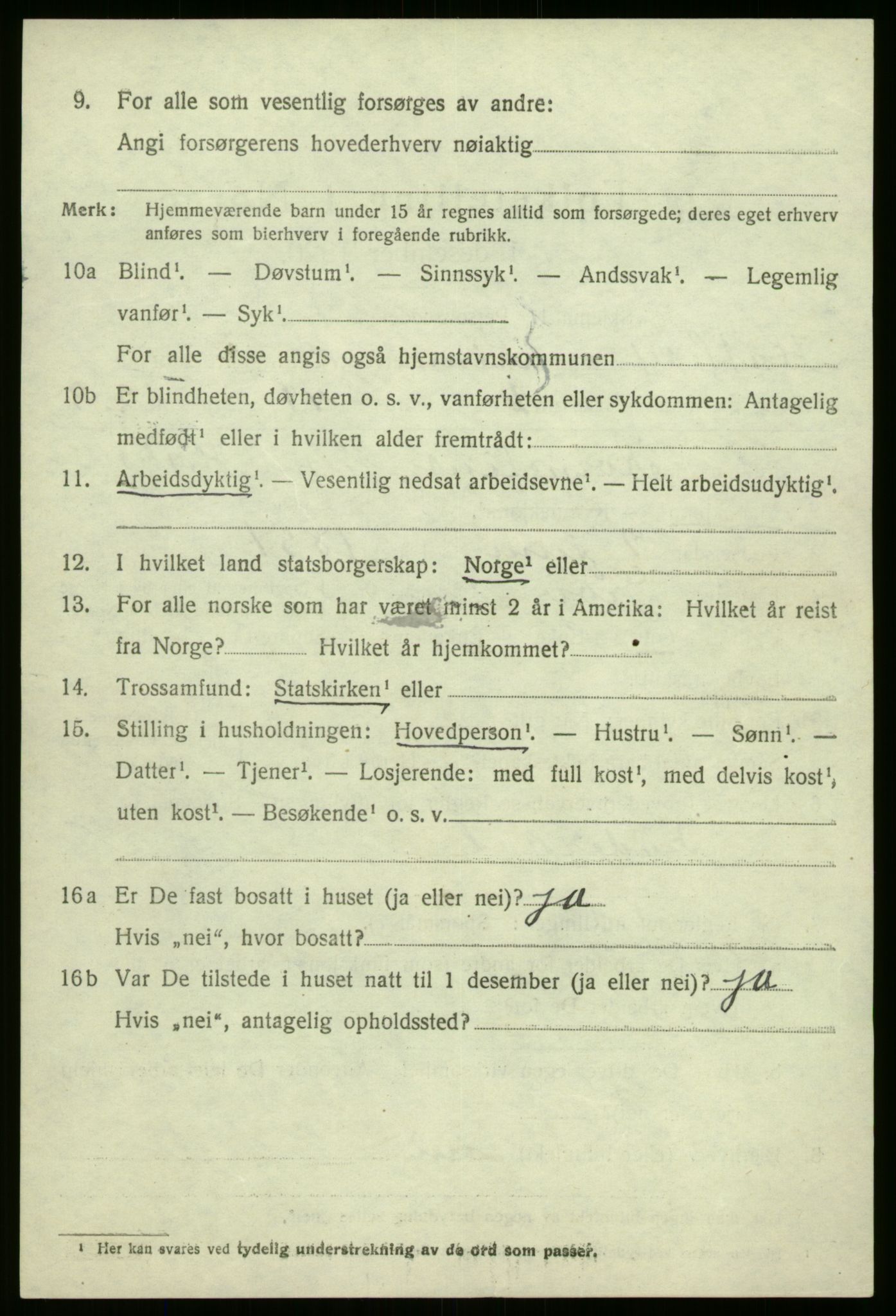 SAB, 1920 census for Kinn, 1920, p. 6998