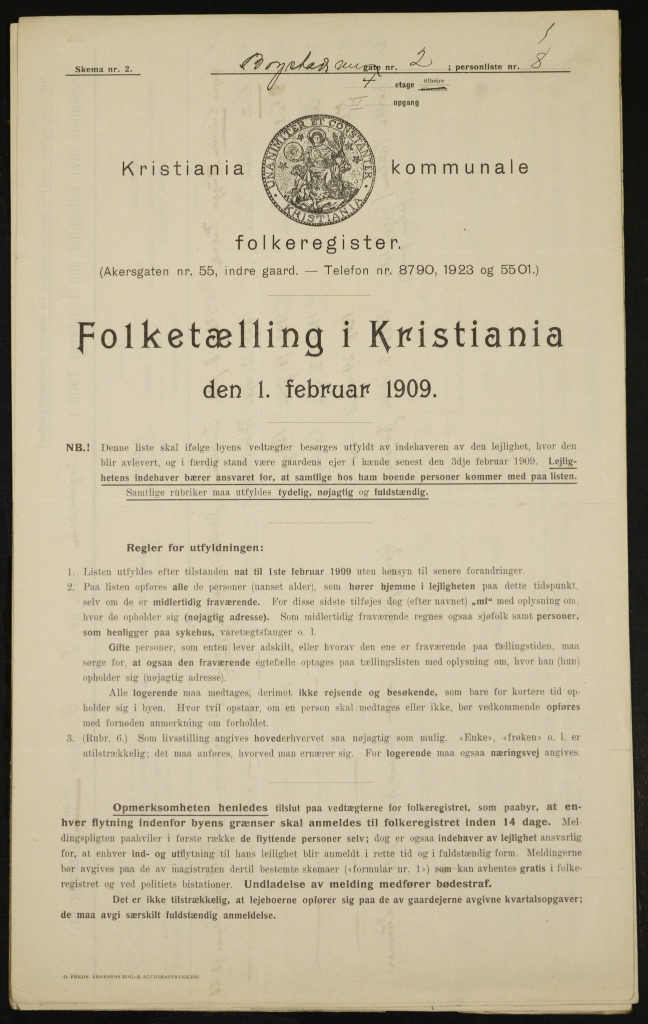 OBA, Municipal Census 1909 for Kristiania, 1909, p. 6348