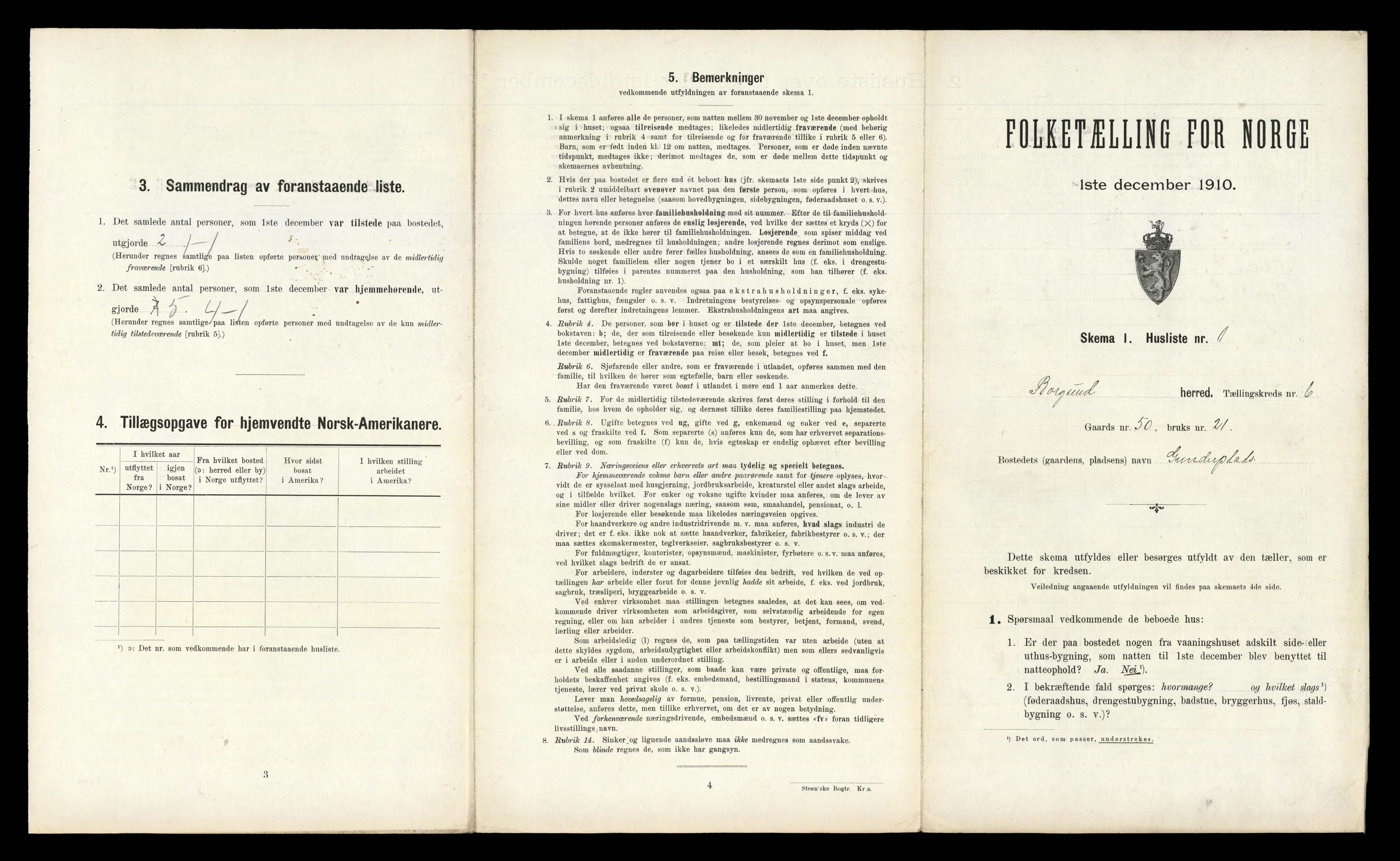 RA, 1910 census for Borgund, 1910, p. 465