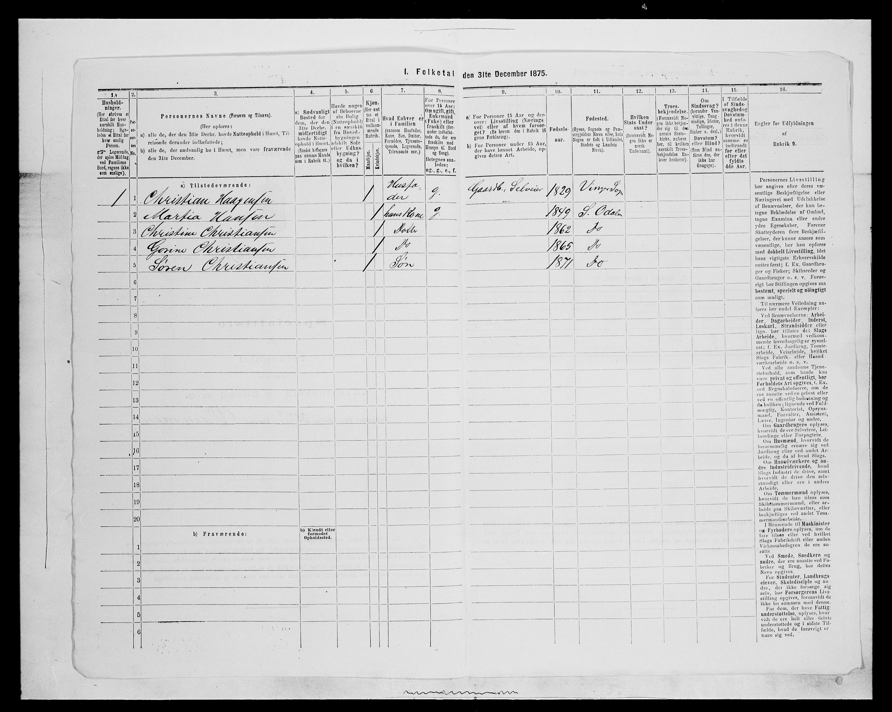 SAH, 1875 census for 0419P Sør-Odal, 1875, p. 1378