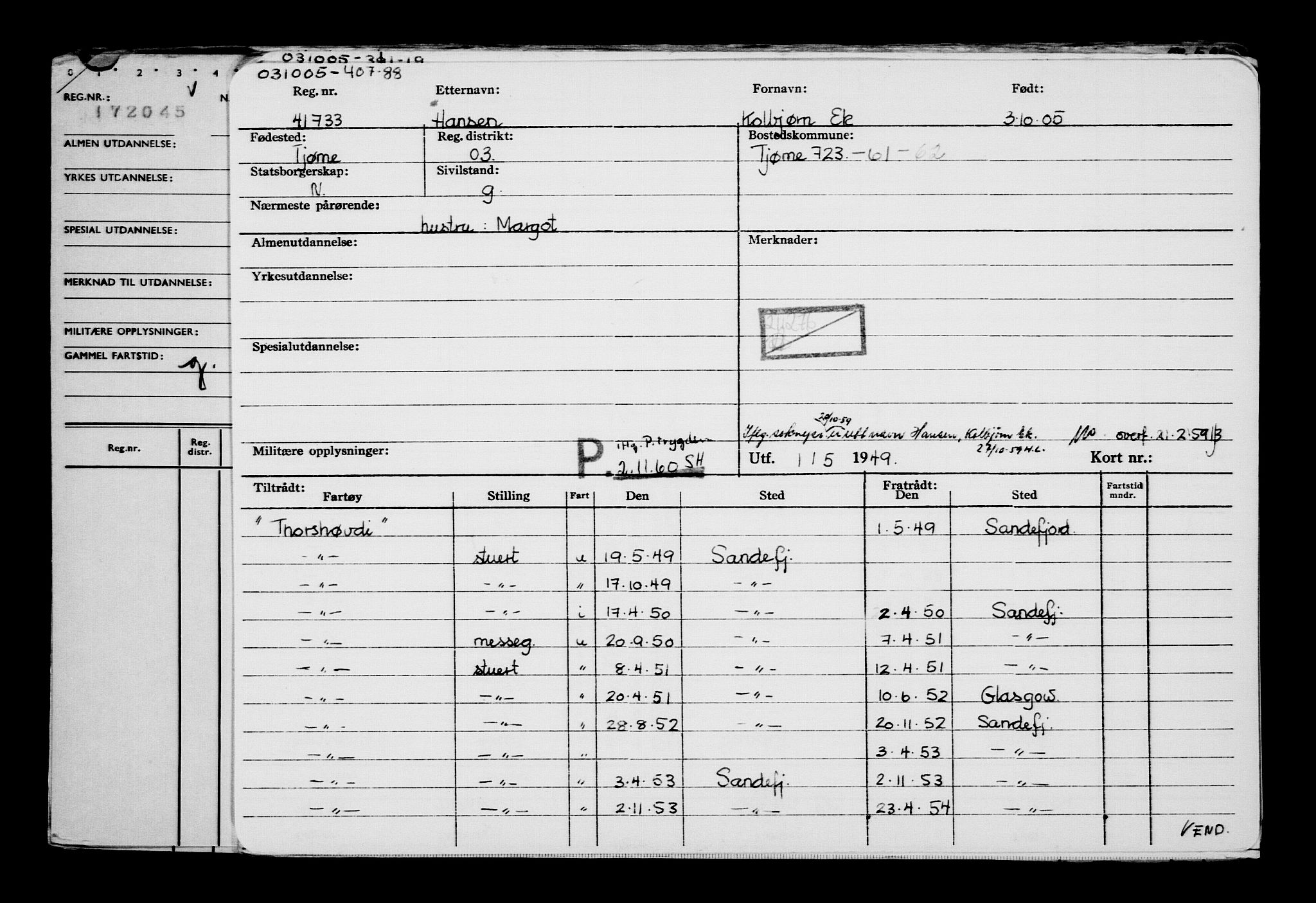 Direktoratet for sjømenn, AV/RA-S-3545/G/Gb/L0061: Hovedkort, 1905, p. 411