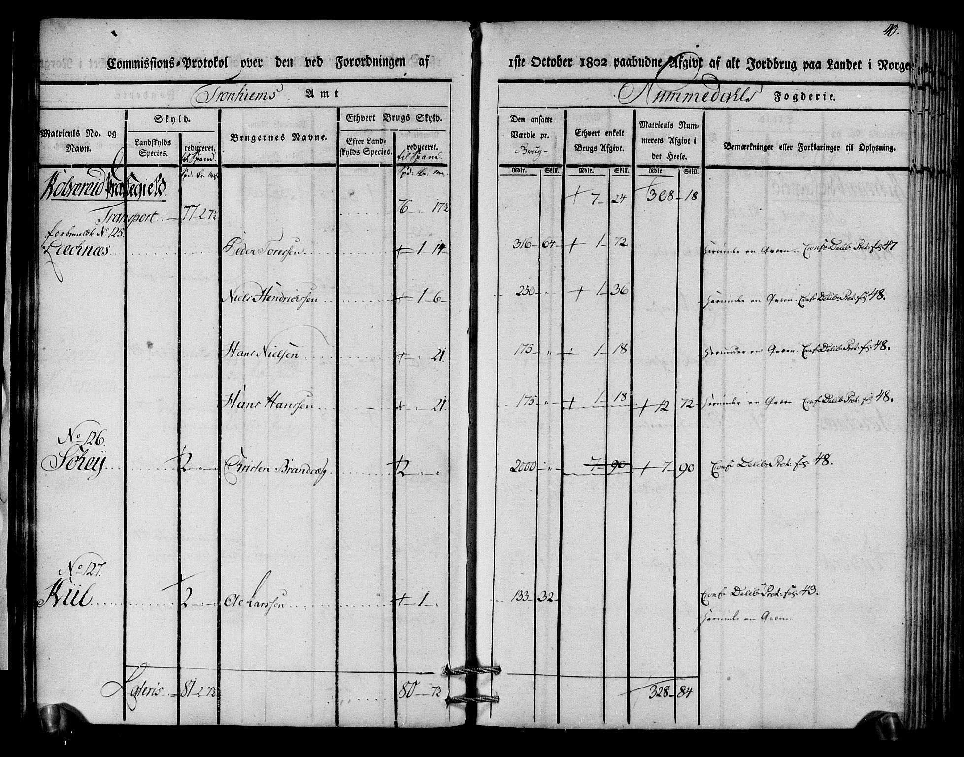 Rentekammeret inntil 1814, Realistisk ordnet avdeling, AV/RA-EA-4070/N/Ne/Nea/L0154: Namdalen fogderi. Kommisjonsprotokoll, 1803, p. 41