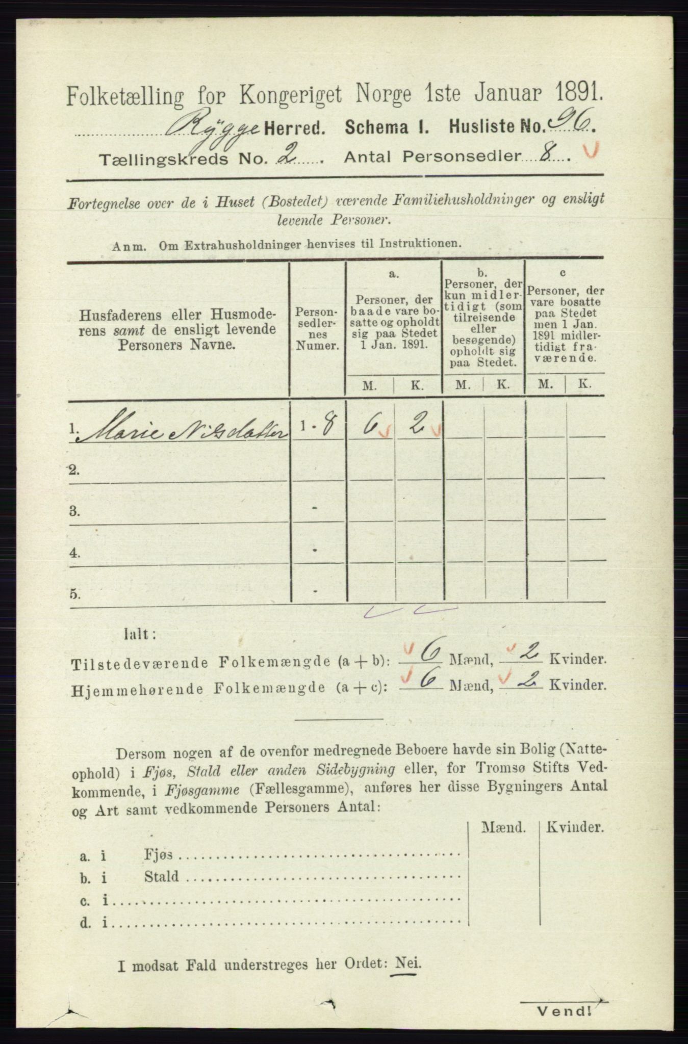 RA, 1891 census for 0136 Rygge, 1891, p. 1005