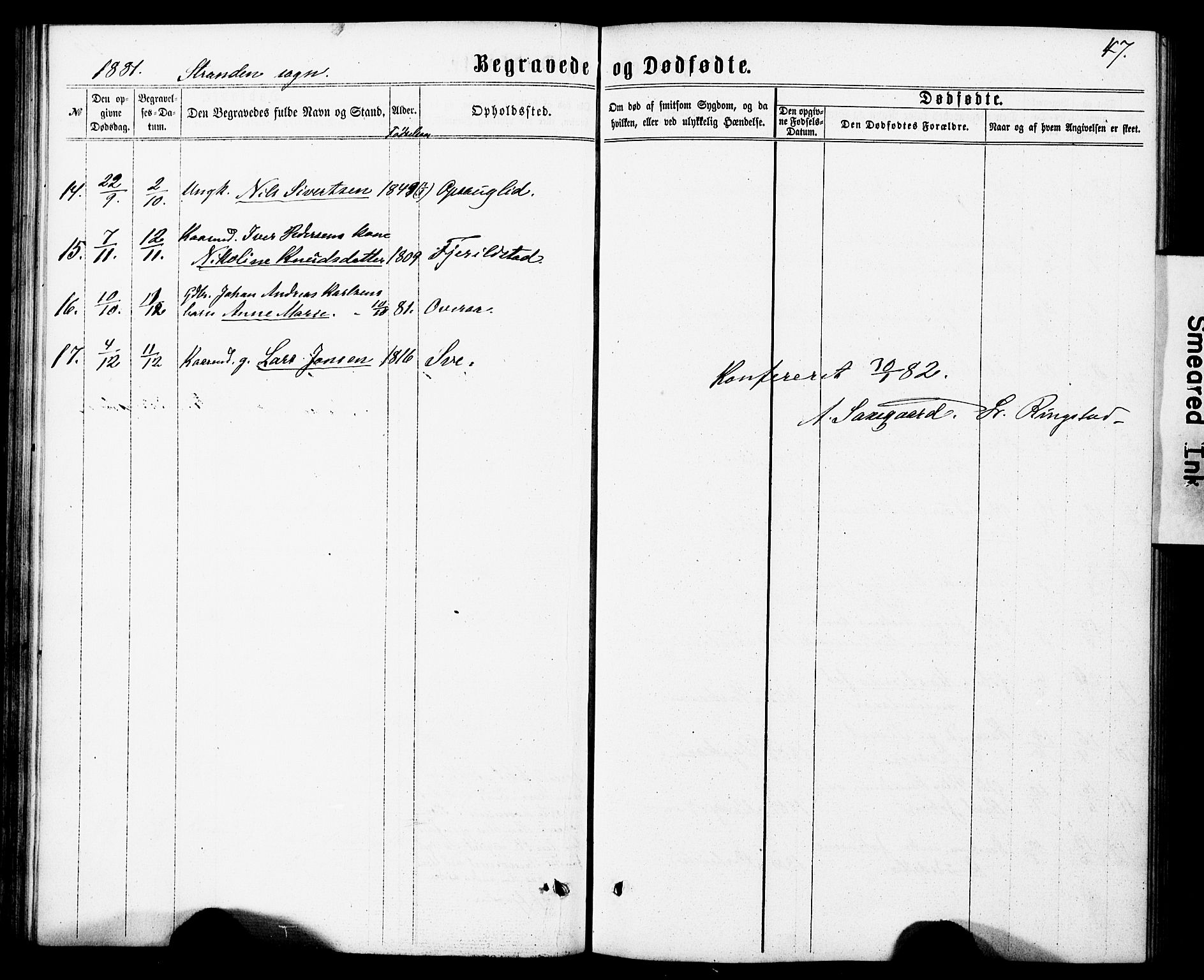 Ministerialprotokoller, klokkerbøker og fødselsregistre - Møre og Romsdal, AV/SAT-A-1454/520/L0282: Parish register (official) no. 520A11, 1862-1881, p. 47