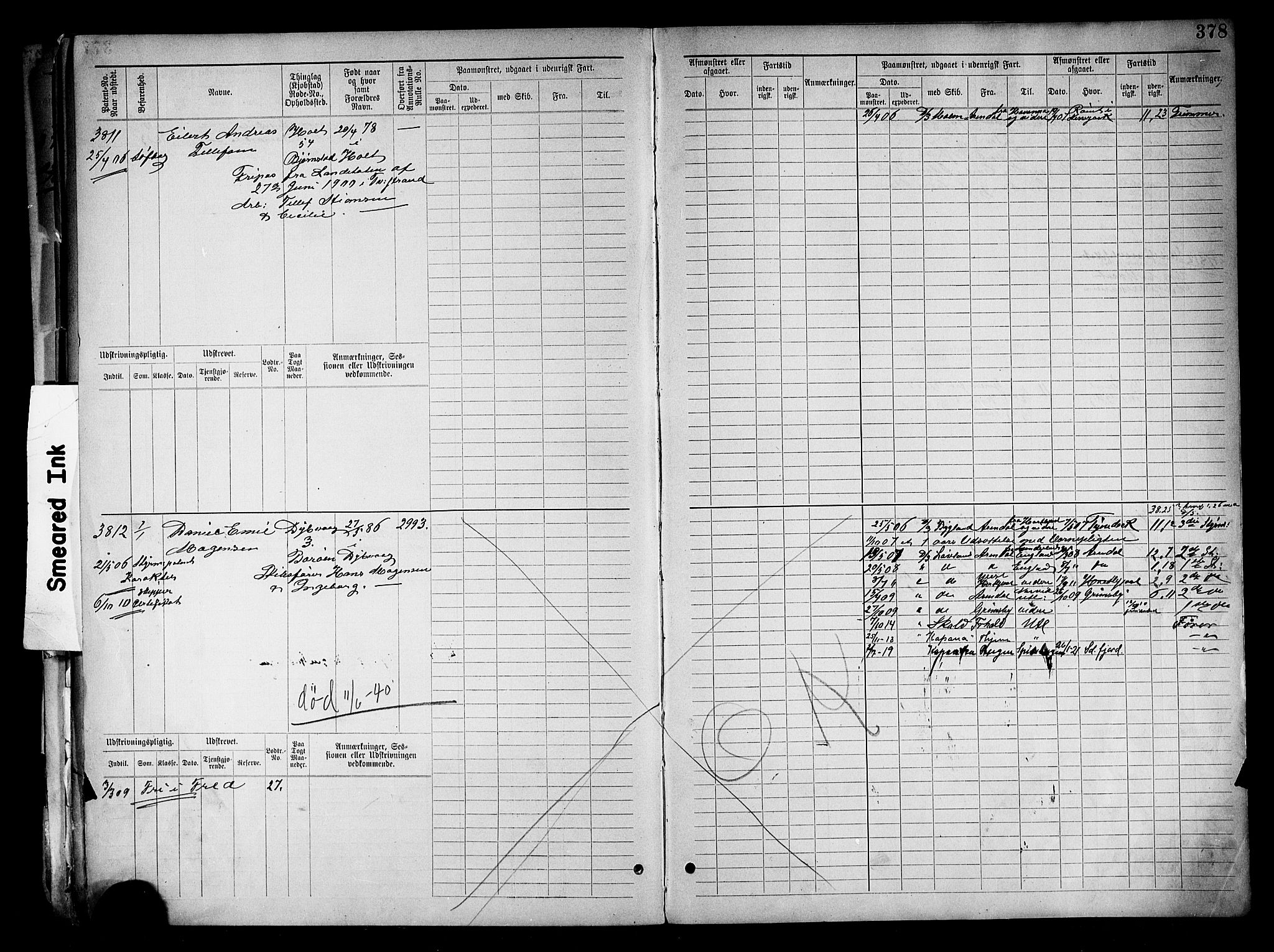 Tvedestrand mønstringskrets, SAK/2031-0011/F/Fb/L0019: Hovedrulle nr 3057-3818, U-35, 1892-1906, p. 390