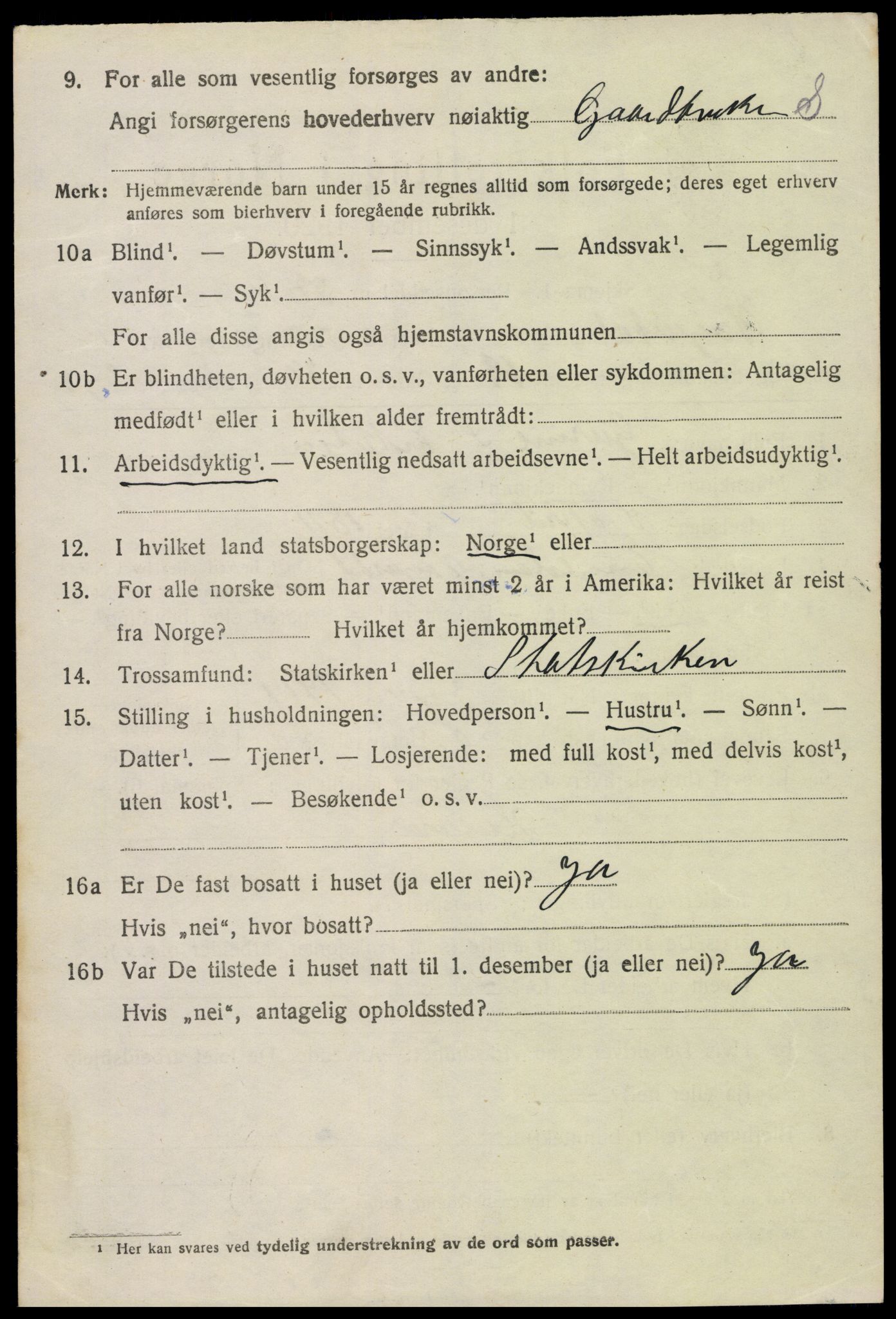 SAK, 1920 census for Vegusdal, 1920, p. 1780