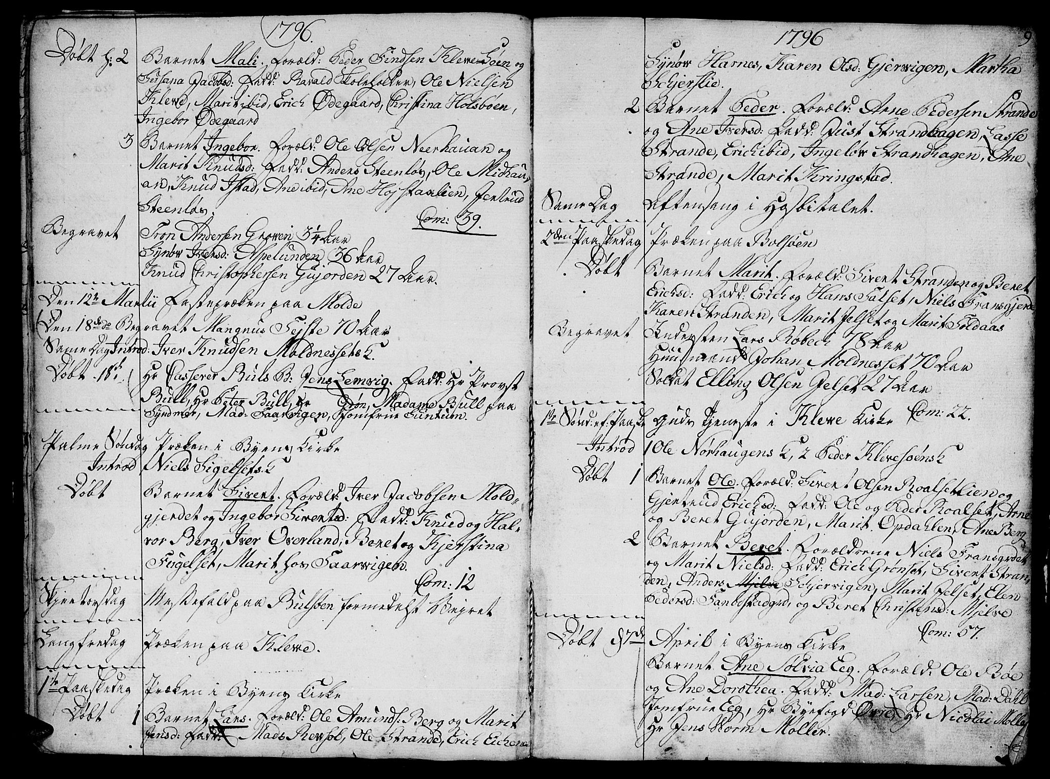 Ministerialprotokoller, klokkerbøker og fødselsregistre - Møre og Romsdal, AV/SAT-A-1454/555/L0649: Parish register (official) no. 555A02 /1, 1795-1821, p. 9