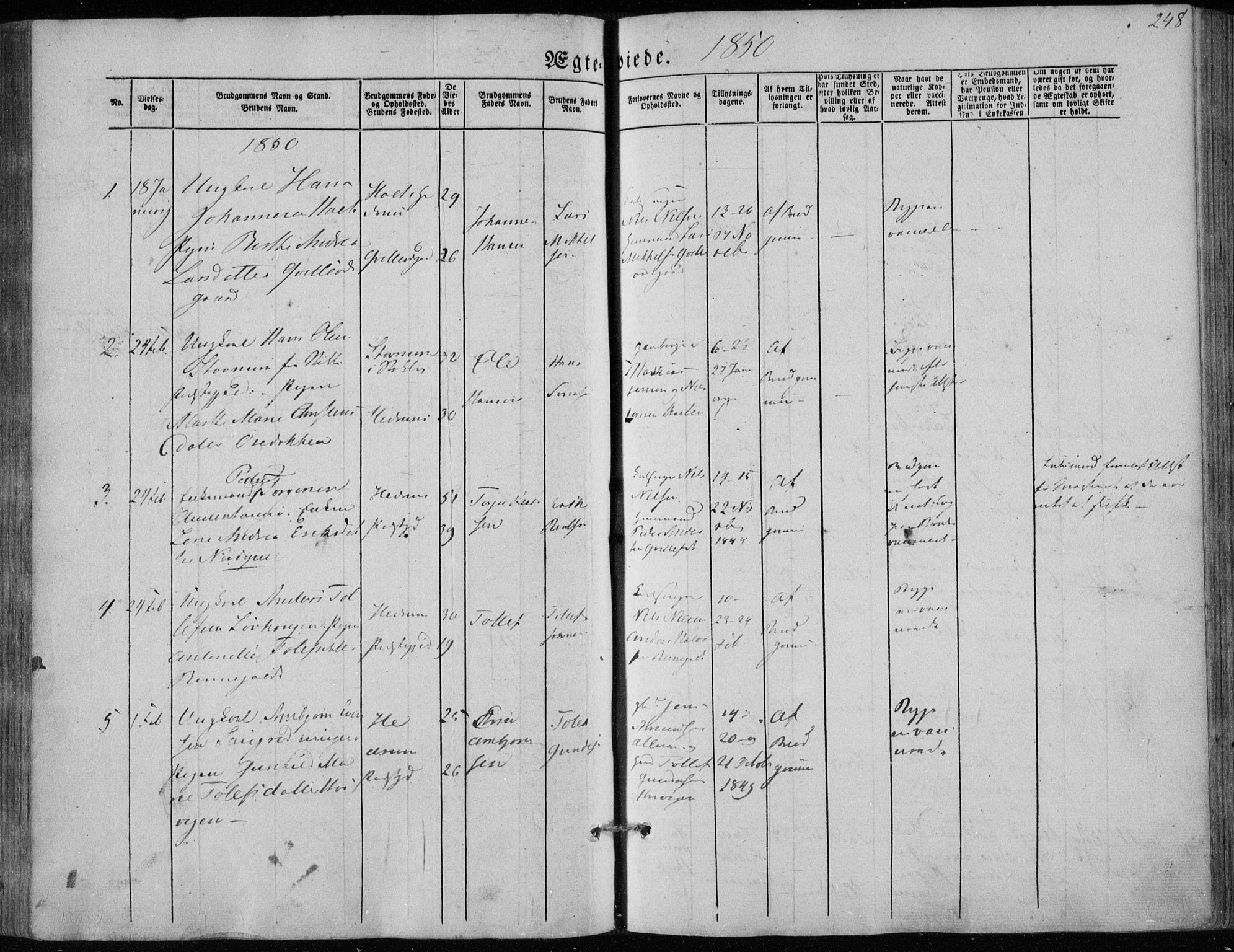 Hedrum kirkebøker, AV/SAKO-A-344/F/Fa/L0006: Parish register (official) no. I 6, 1849-1857, p. 248