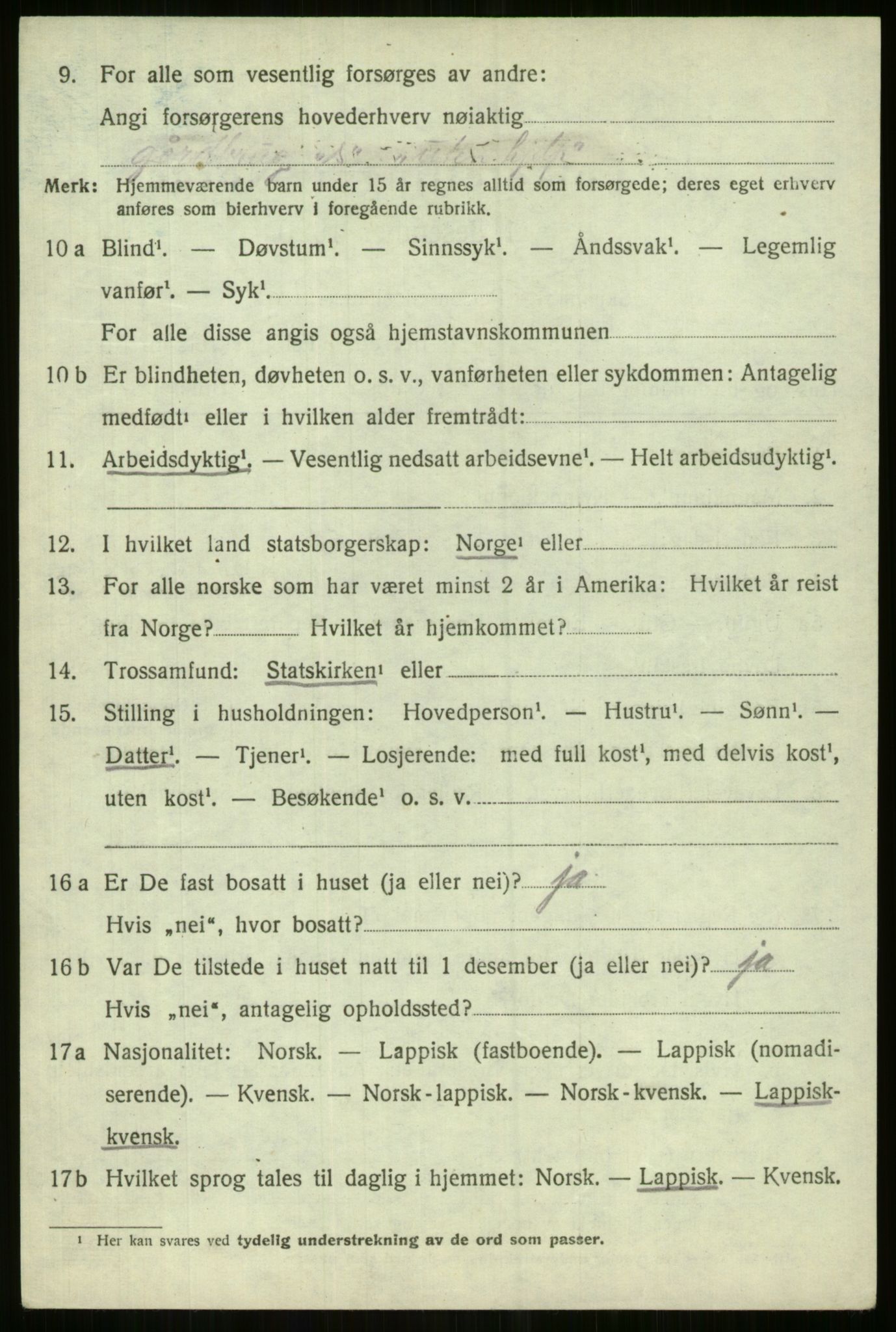 SATØ, 1920 census for Lyngen, 1920, p. 3512