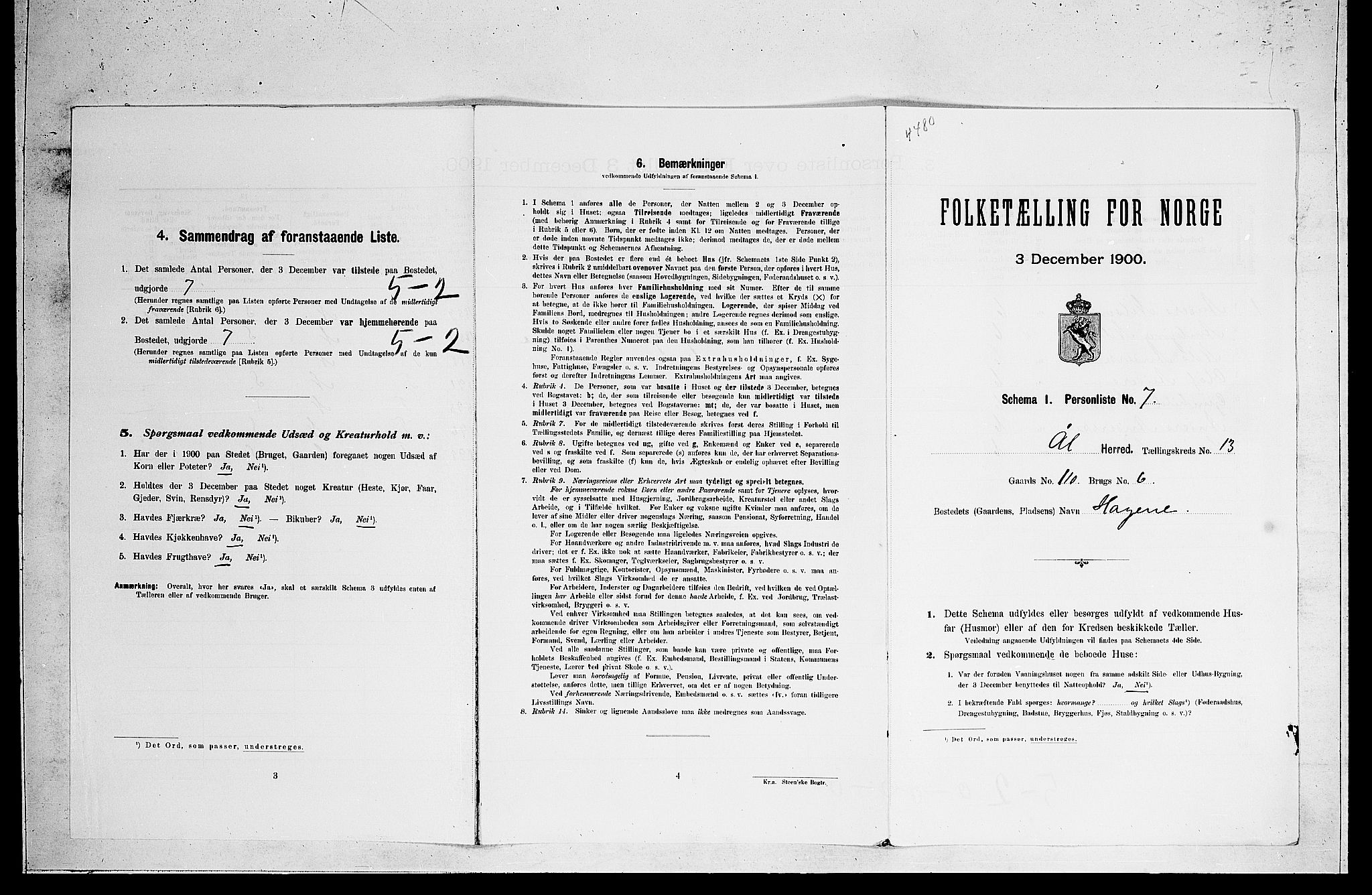 RA, 1900 census for Ål, 1900, p. 1014