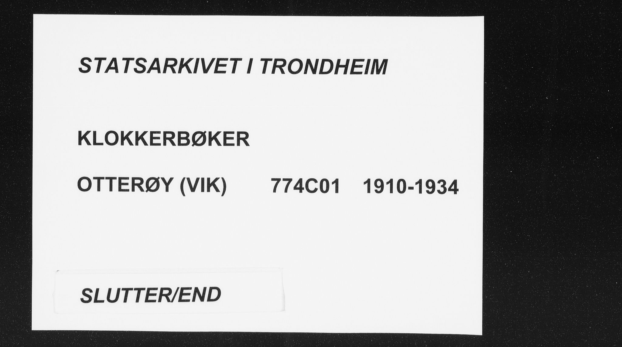 Ministerialprotokoller, klokkerbøker og fødselsregistre - Nord-Trøndelag, AV/SAT-A-1458/774/L0630: Parish register (copy) no. 774C01, 1910-1934