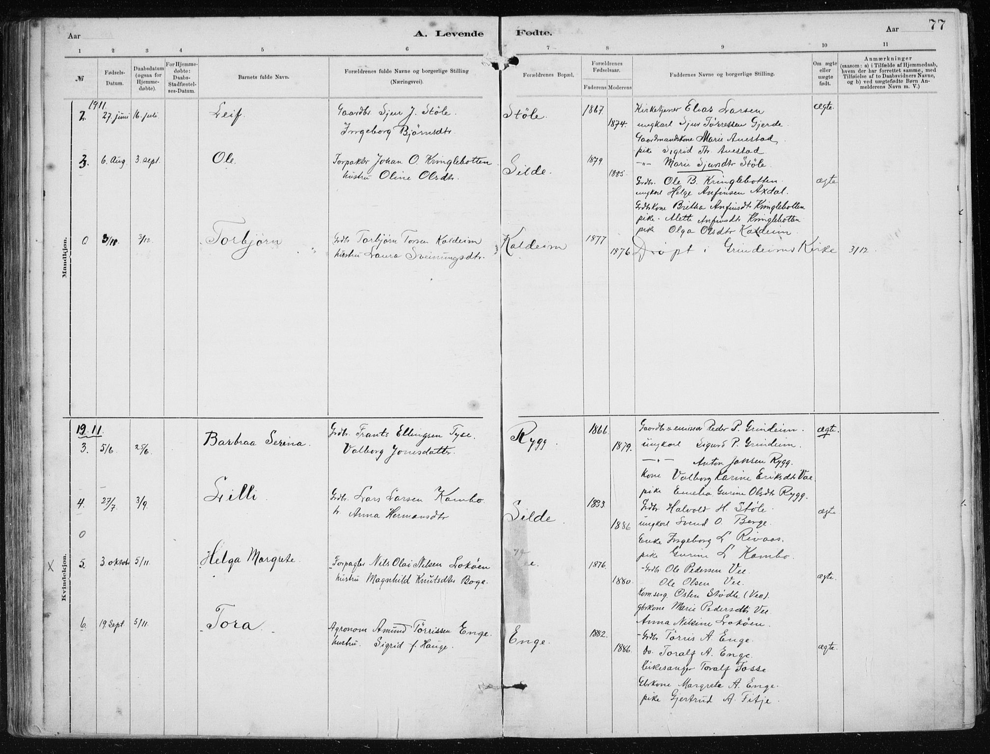 Etne sokneprestembete, AV/SAB-A-75001/H/Haa: Parish register (official) no. B  1, 1879-1919, p. 77