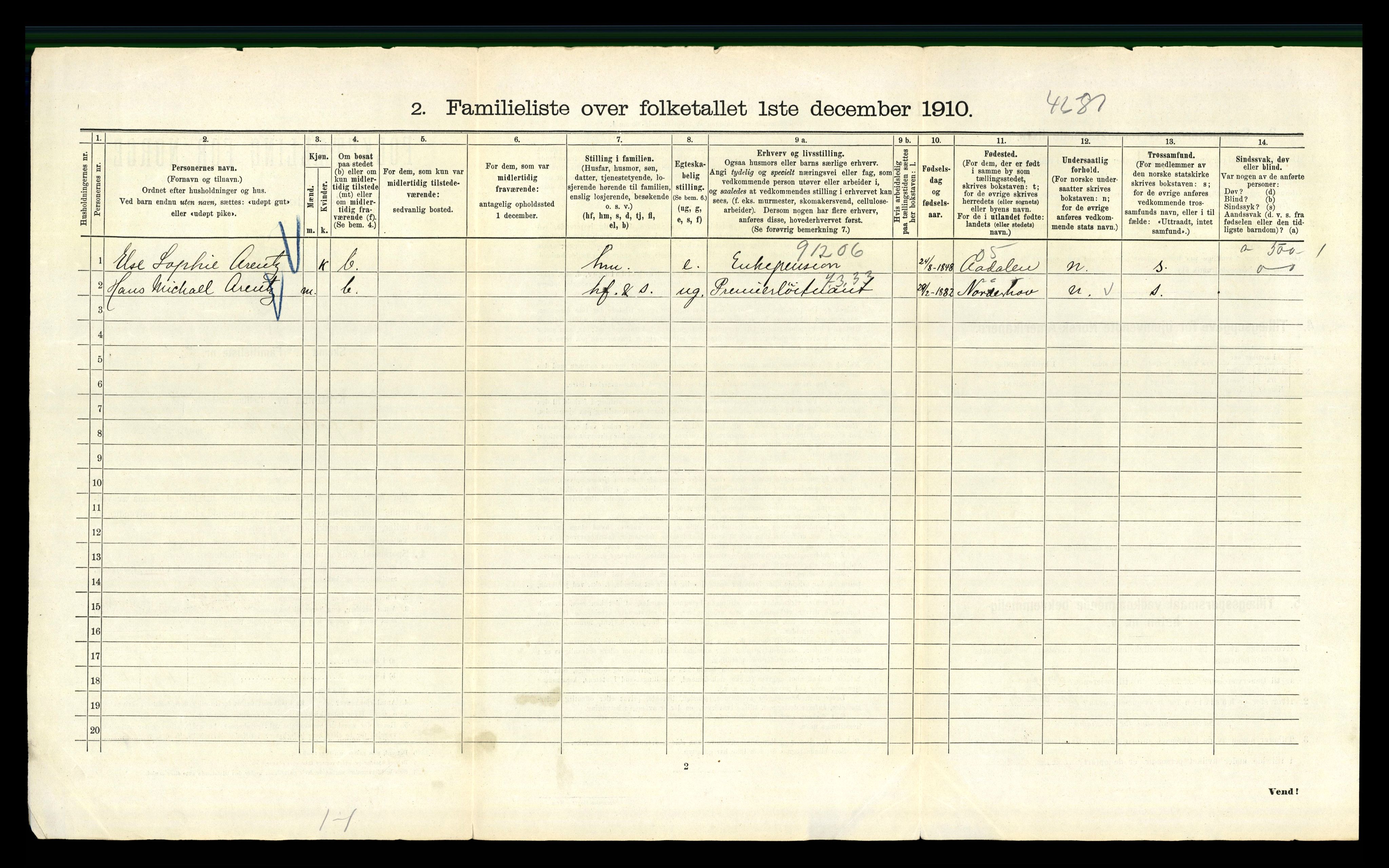 RA, 1910 census for Kristiania, 1910, p. 40274