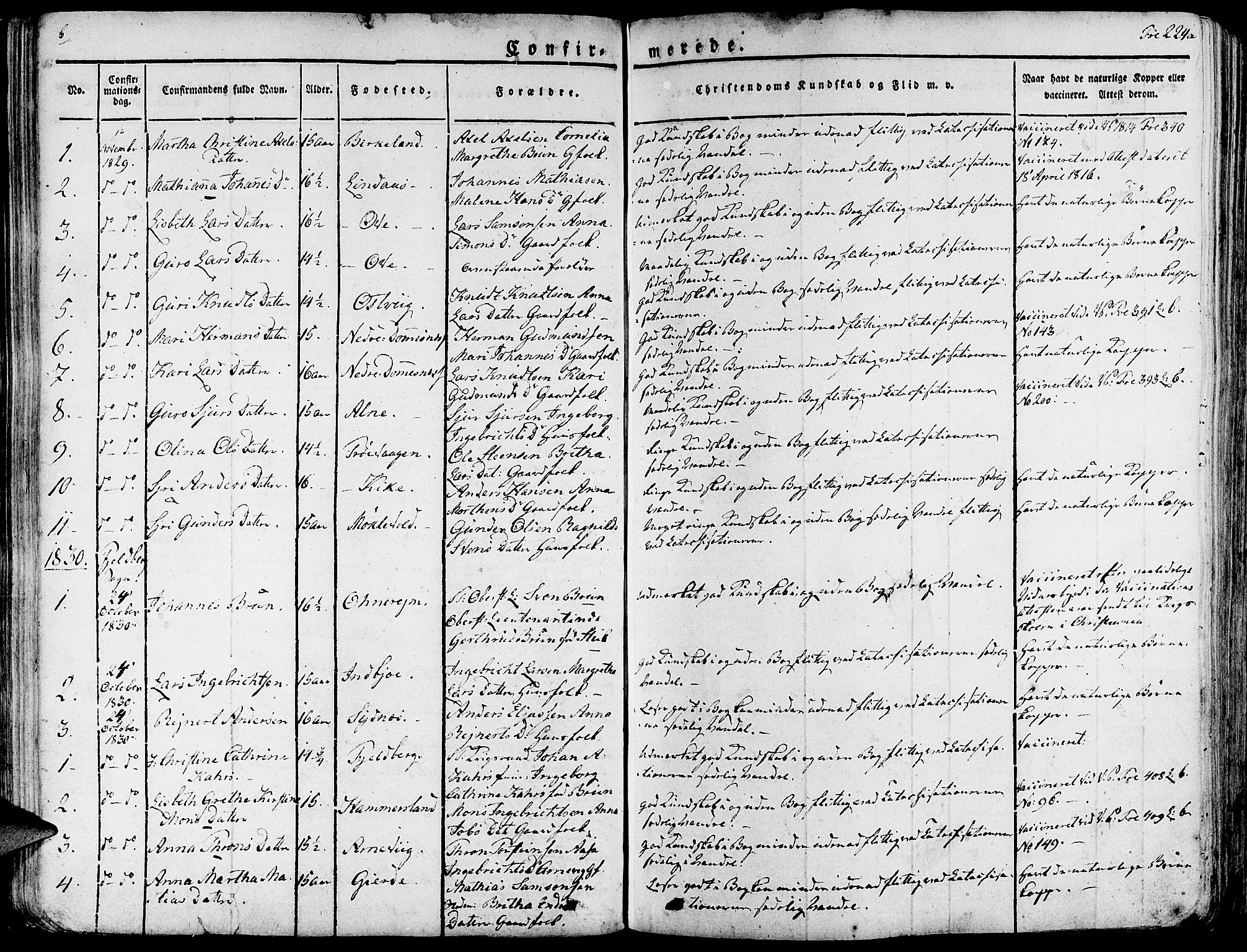 Fjelberg sokneprestembete, SAB/A-75201/H/Haa: Parish register (official) no. A 5, 1822-1834, p. 224