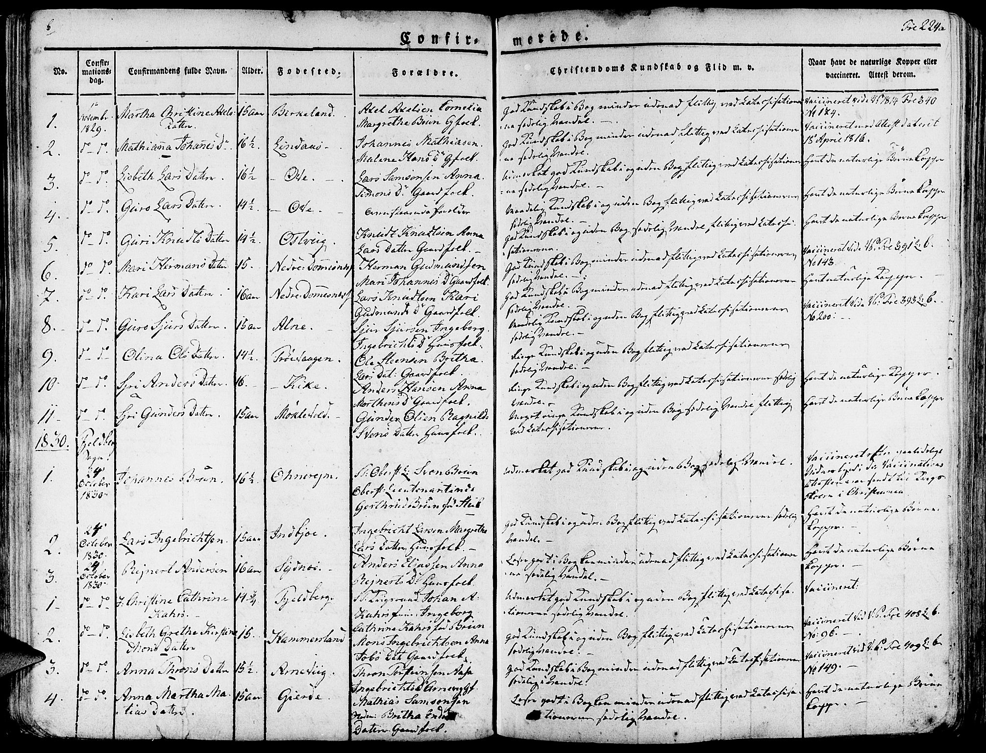 Fjelberg sokneprestembete, AV/SAB-A-75201/H/Haa: Parish register (official) no. A 5, 1822-1834, p. 224