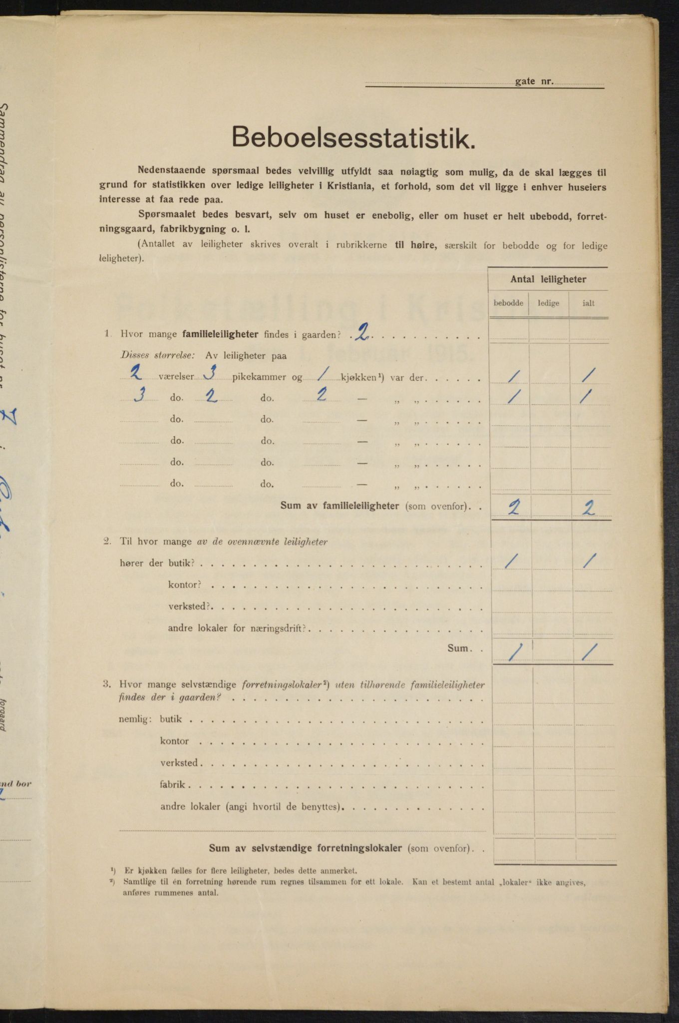 OBA, Municipal Census 1915 for Kristiania, 1915, p. 29160