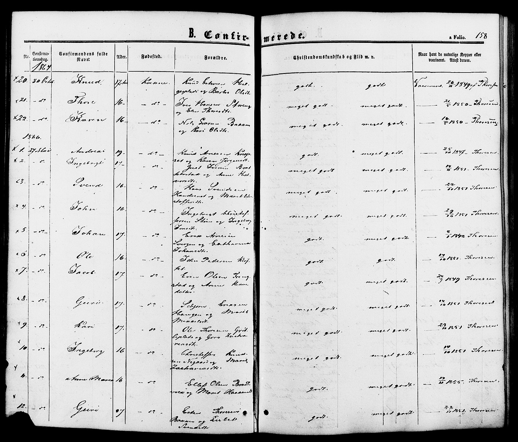 Kvikne prestekontor, SAH/PREST-064/H/Ha/Haa/L0006: Parish register (official) no. 6, 1863-1886, p. 158