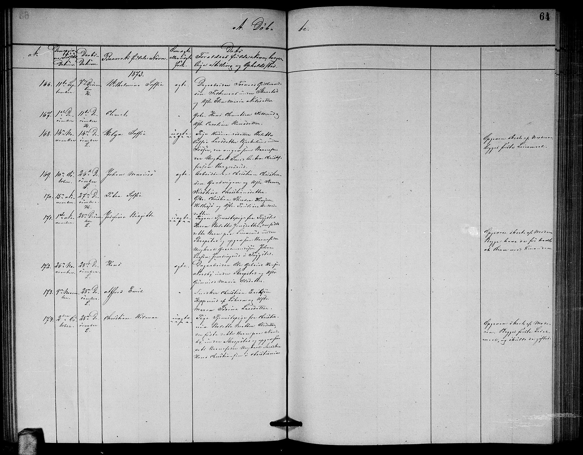 Høland prestekontor Kirkebøker, AV/SAO-A-10346a/G/Ga/L0006: Parish register (copy) no. I 6, 1869-1879, p. 64