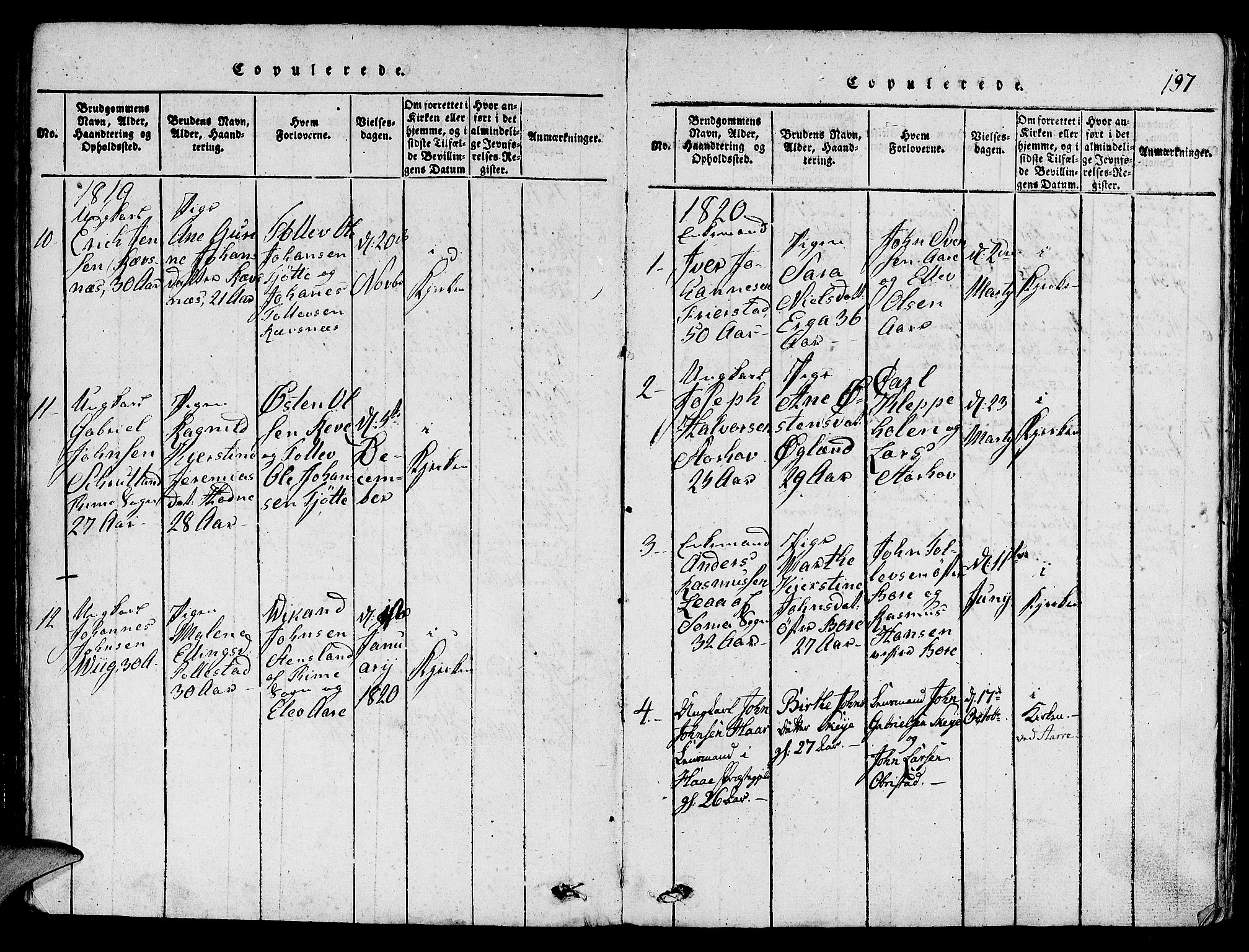 Klepp sokneprestkontor, SAST/A-101803/001/3/30BA/L0002: Parish register (official) no. A 2, 1816-1833, p. 197