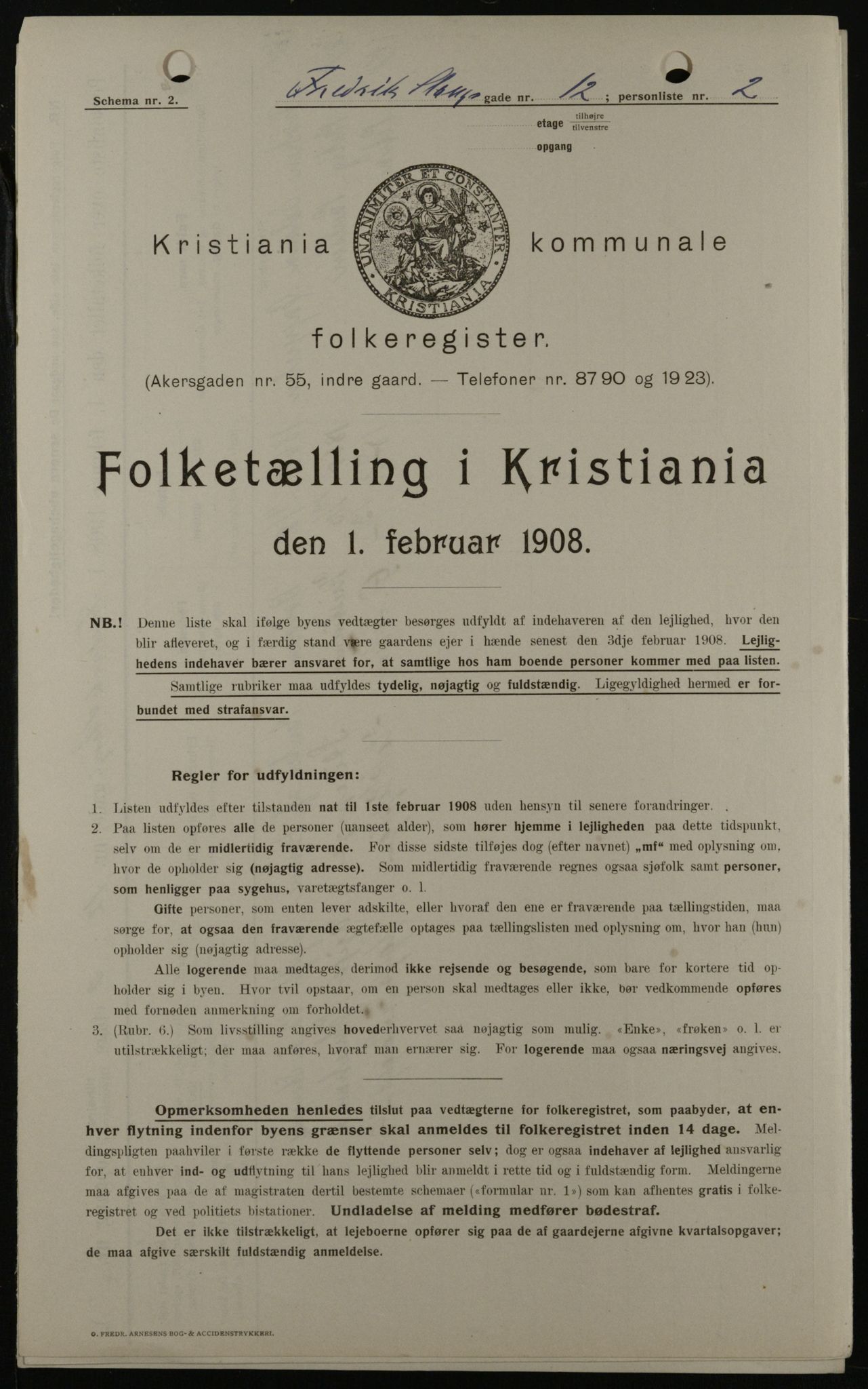 OBA, Municipal Census 1908 for Kristiania, 1908, p. 24060