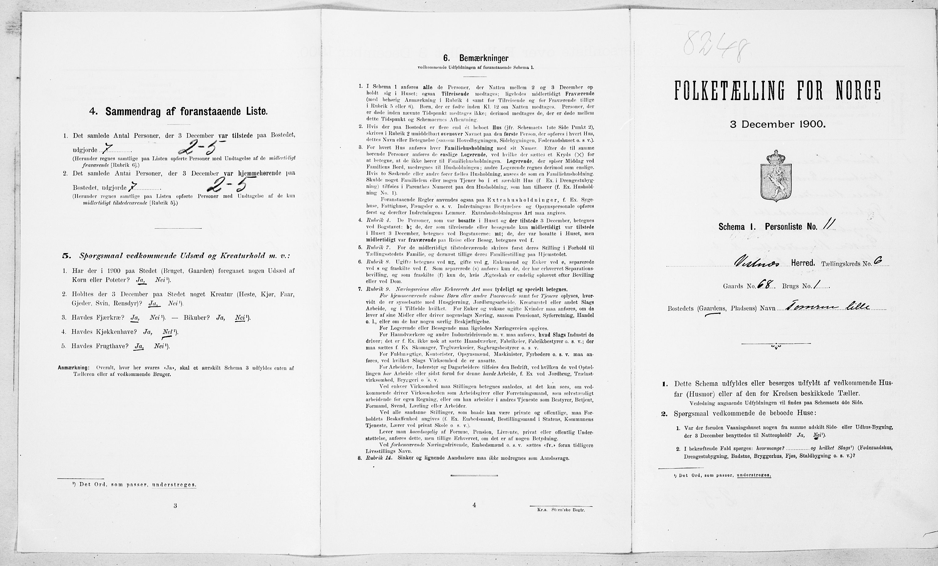 SAT, 1900 census for Vestnes, 1900, p. 633