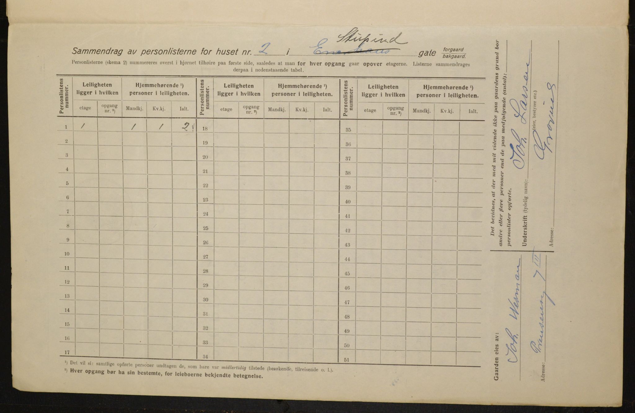 OBA, Municipal Census 1916 for Kristiania, 1916, p. 107295