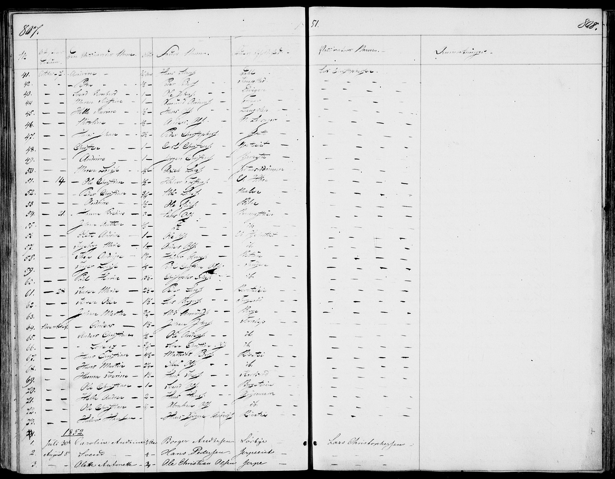 Våle kirkebøker, SAKO/A-334/F/Fa/L0009b: Parish register (official) no. I 9B, 1841-1860, p. 807-808