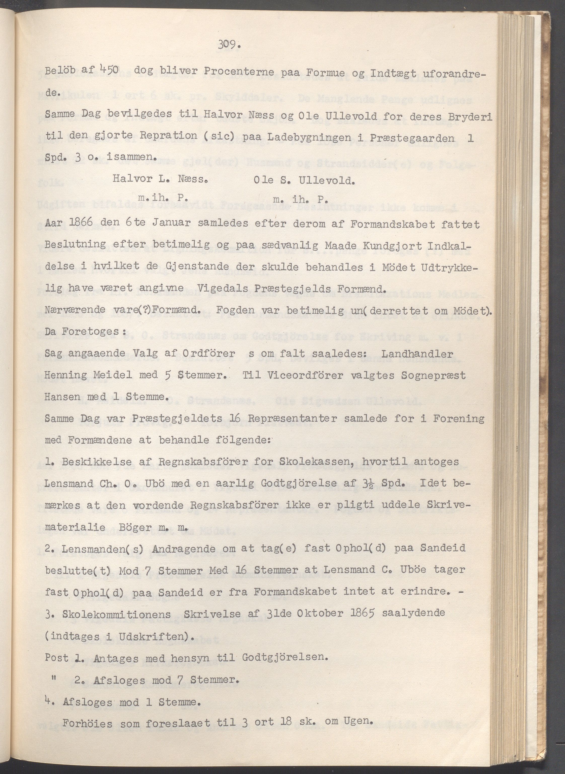 Vikedal kommune - Formannskapet, IKAR/K-100598/A/Ac/L0002: Avskrift av møtebok, 1862-1874, p. 309