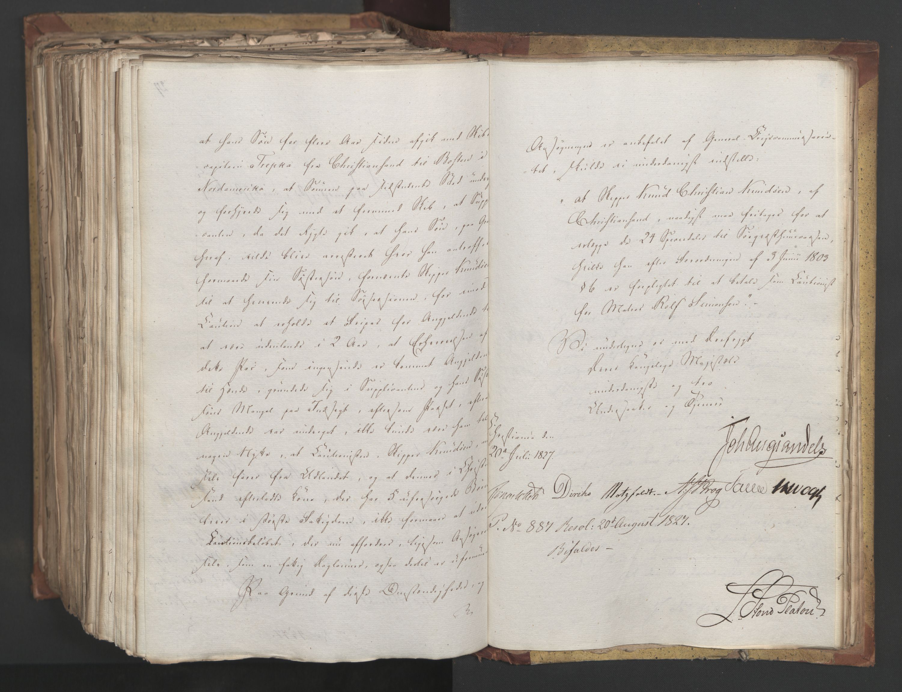 Statsrådsavdelingen i Stockholm, AV/RA-S-1003/D/Da/L0051: Regjeringsinnstillinger nr. 4310-4565, 1827, p. 616