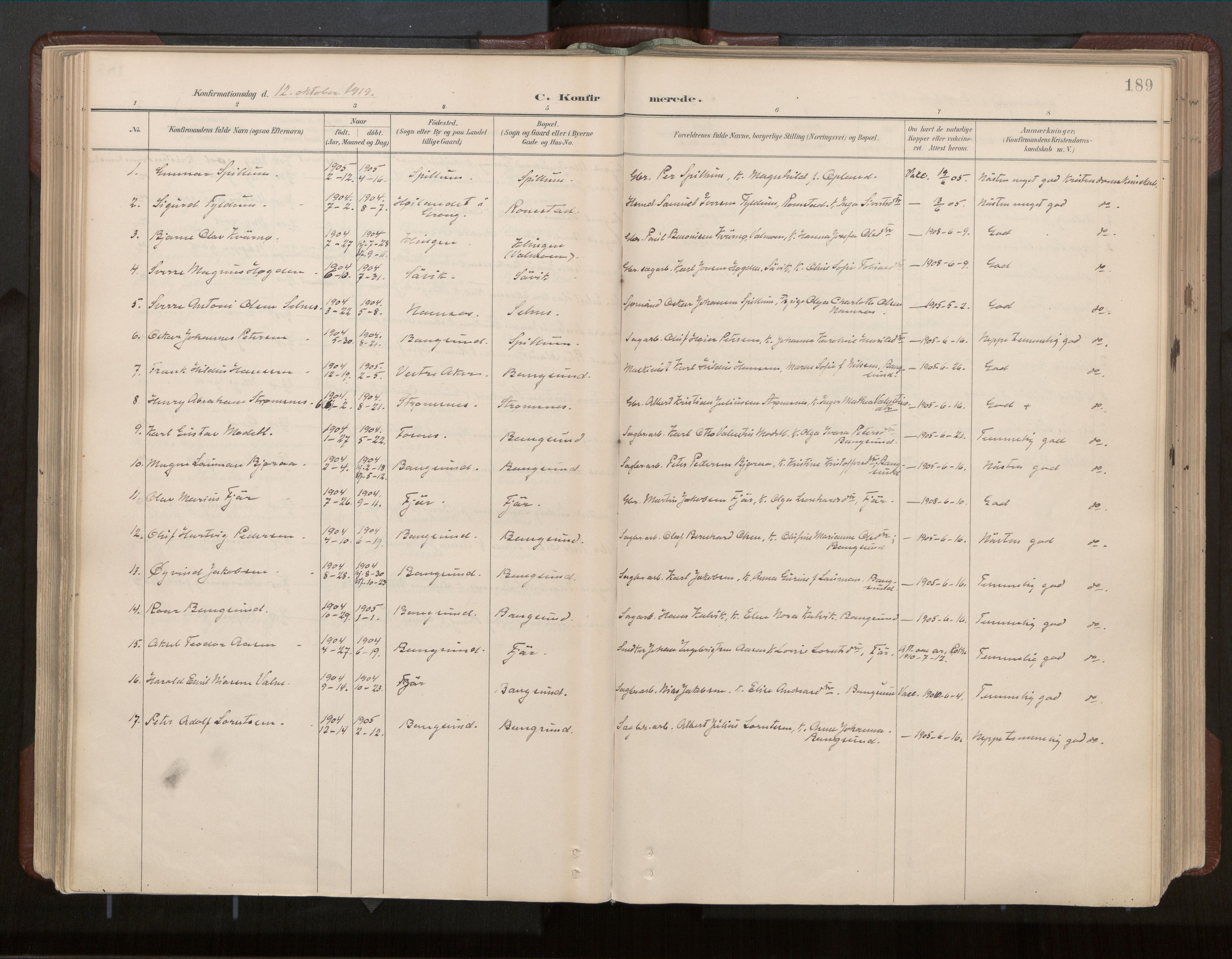 Ministerialprotokoller, klokkerbøker og fødselsregistre - Nord-Trøndelag, SAT/A-1458/770/L0589: Parish register (official) no. 770A03, 1887-1929, p. 189