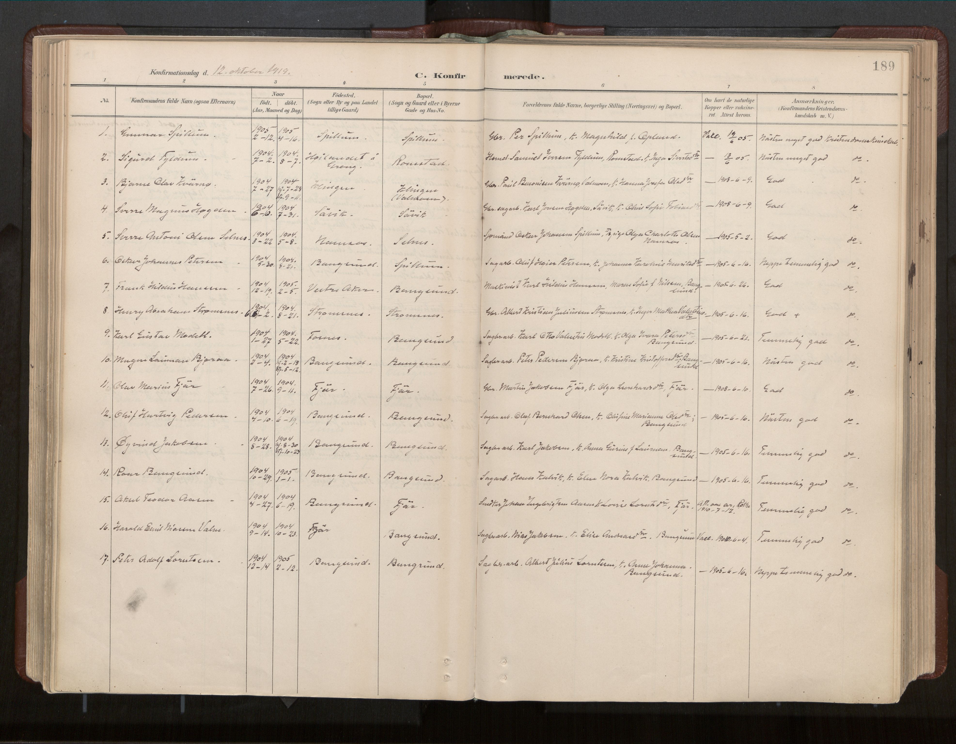Ministerialprotokoller, klokkerbøker og fødselsregistre - Nord-Trøndelag, AV/SAT-A-1458/770/L0589: Parish register (official) no. 770A03, 1887-1929, p. 189