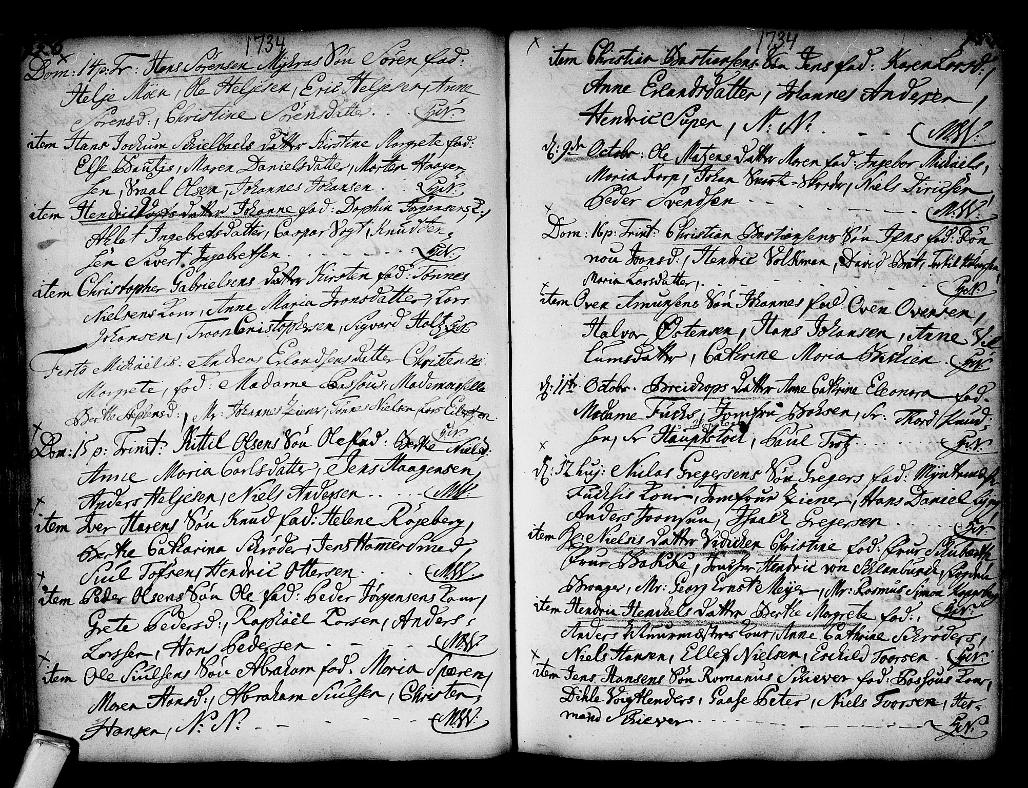 Kongsberg kirkebøker, AV/SAKO-A-22/F/Fa/L0002: Parish register (official) no. I 2, 1721-1743, p. 156-157