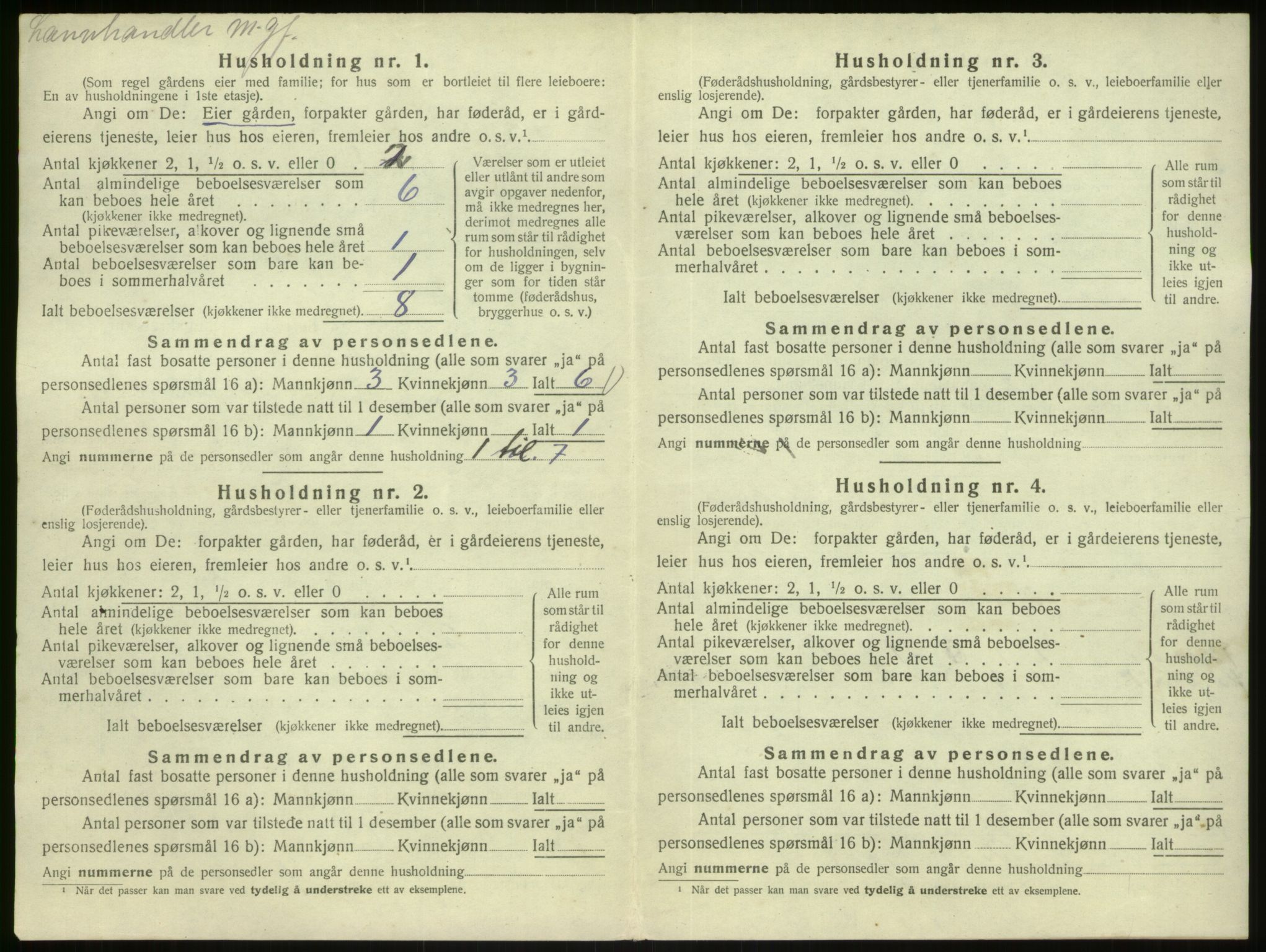 SAB, 1920 census for Austrheim, 1920, p. 659