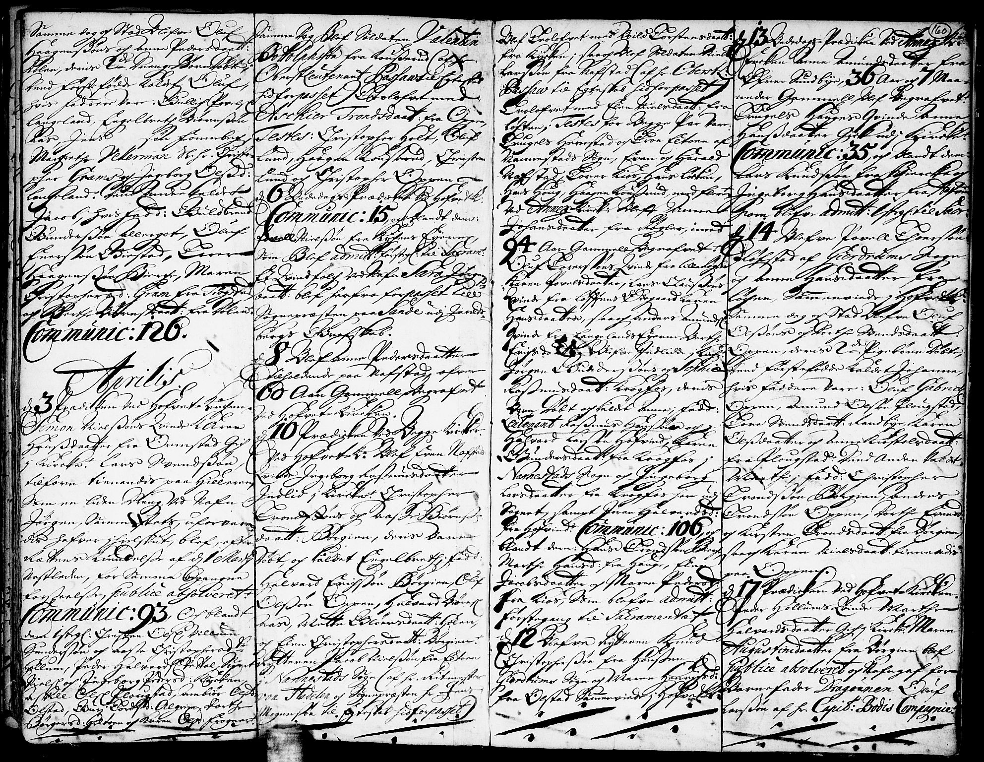 Ullensaker prestekontor Kirkebøker, AV/SAO-A-10236a/F/Fa/L0001: Parish register (official) no. I 1, 1689-1701, p. 160