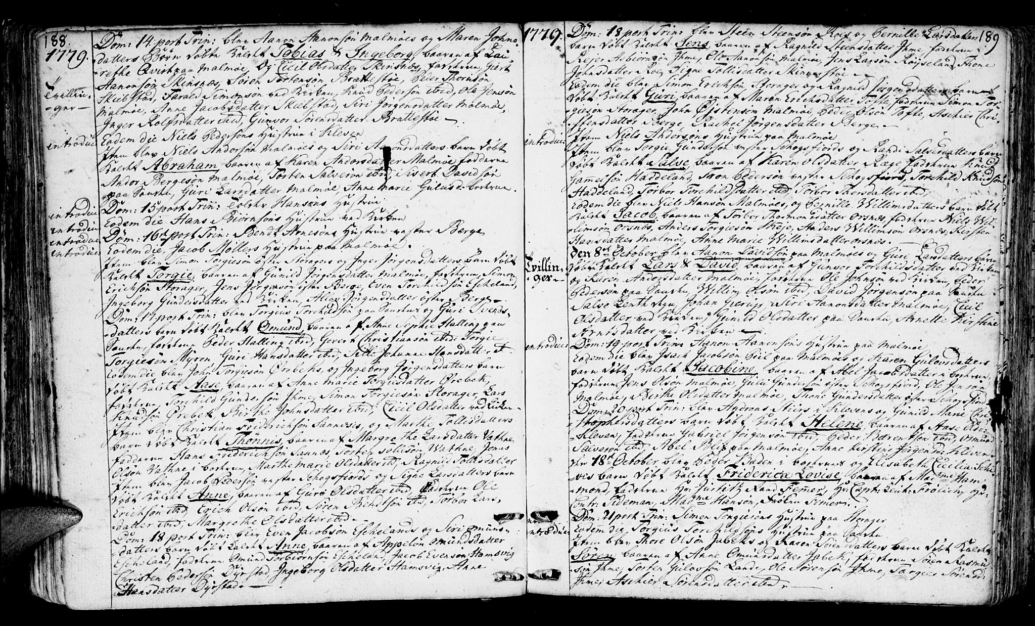 Mandal sokneprestkontor, SAK/1111-0030/F/Fa/Faa/L0003: Parish register (official) no. A 3, 1748-1794, p. 188-189