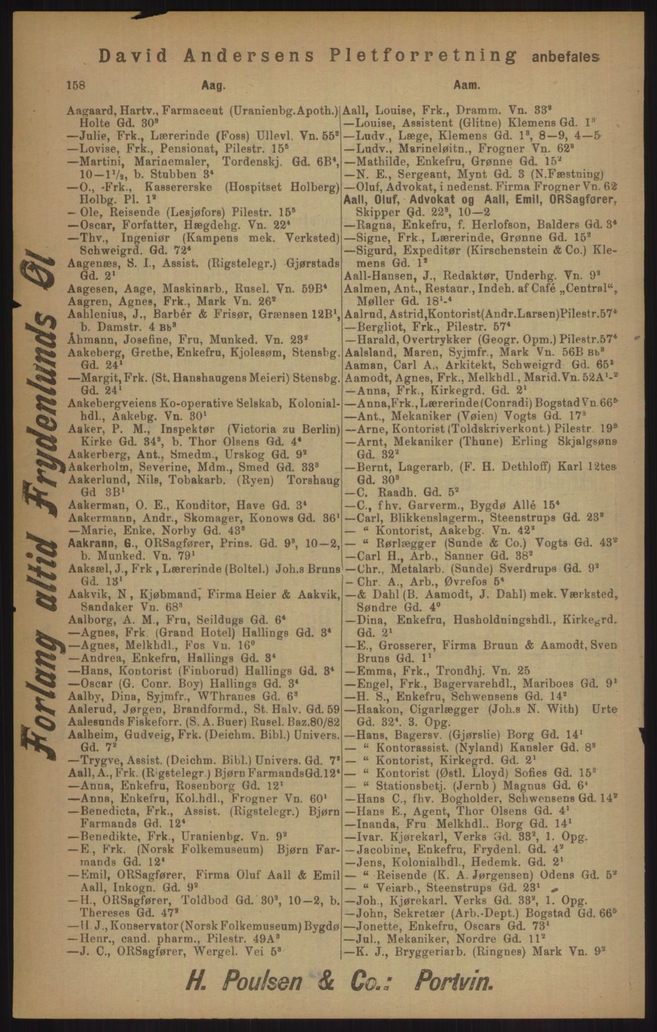 Kristiania/Oslo adressebok, PUBL/-, 1905, p. 158