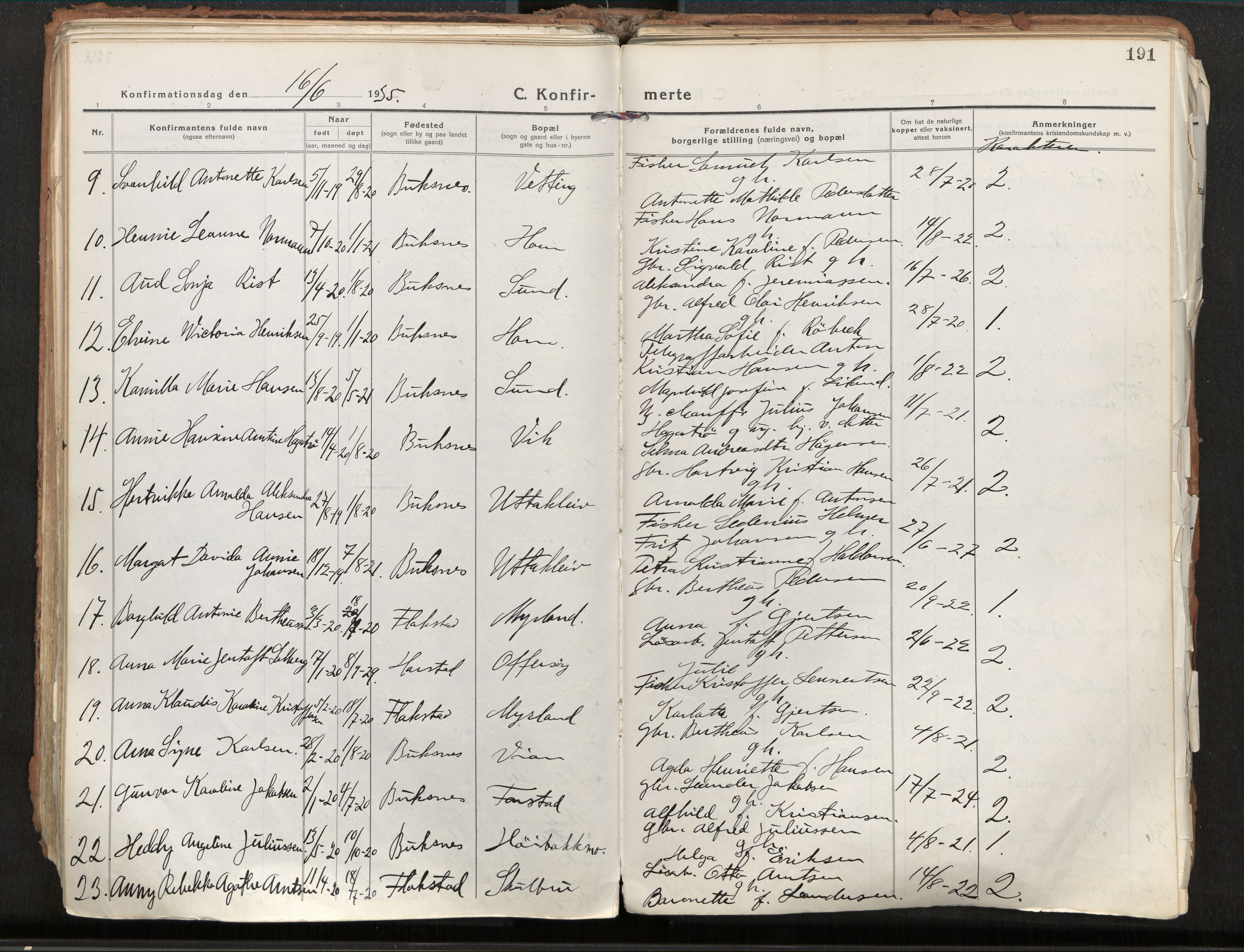 Ministerialprotokoller, klokkerbøker og fødselsregistre - Nordland, AV/SAT-A-1459/881/L1160: Parish register (official) no. 881A13, 1919-1937, p. 191