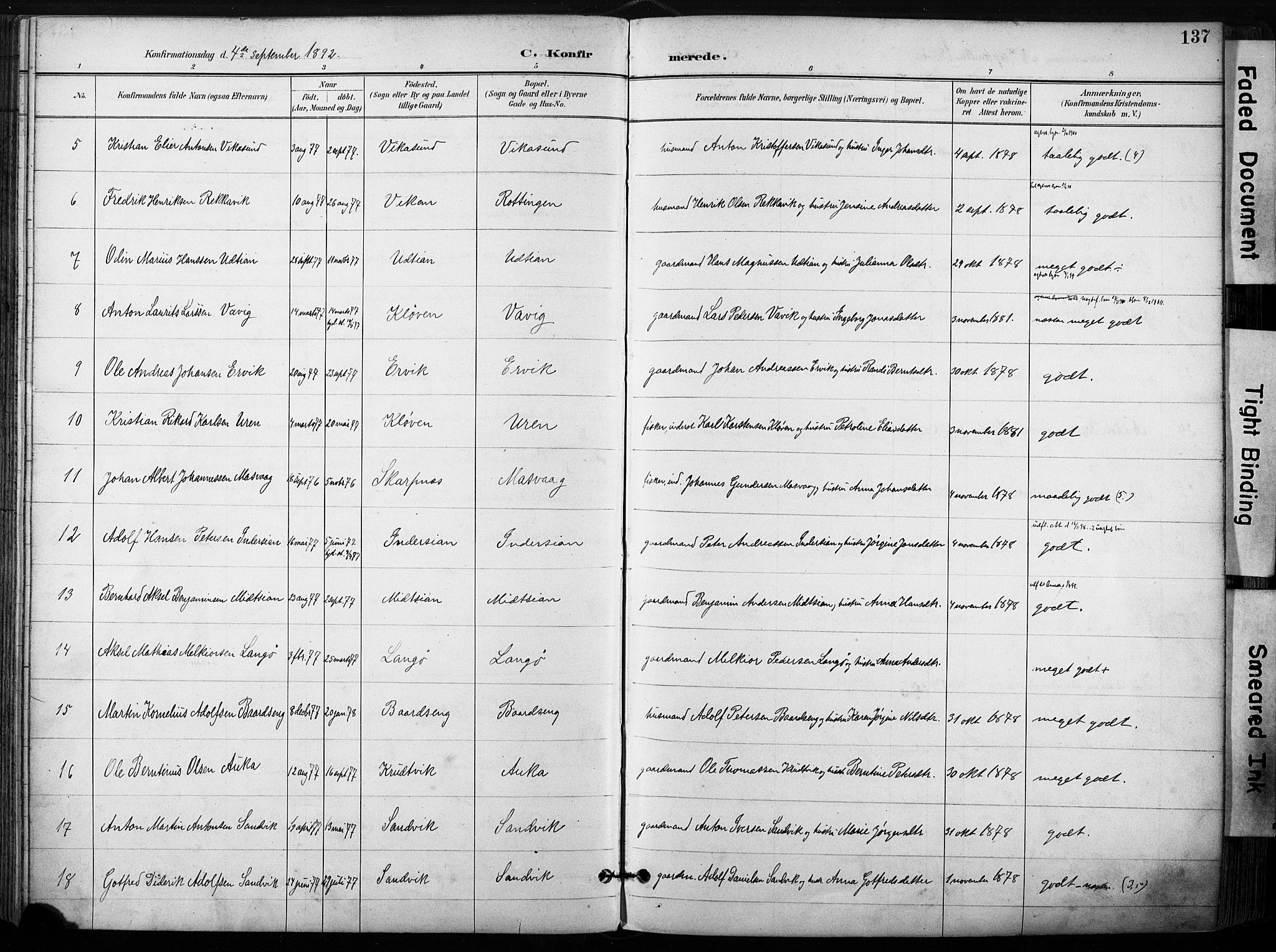 Ministerialprotokoller, klokkerbøker og fødselsregistre - Sør-Trøndelag, SAT/A-1456/640/L0579: Parish register (official) no. 640A04, 1889-1902, p. 137