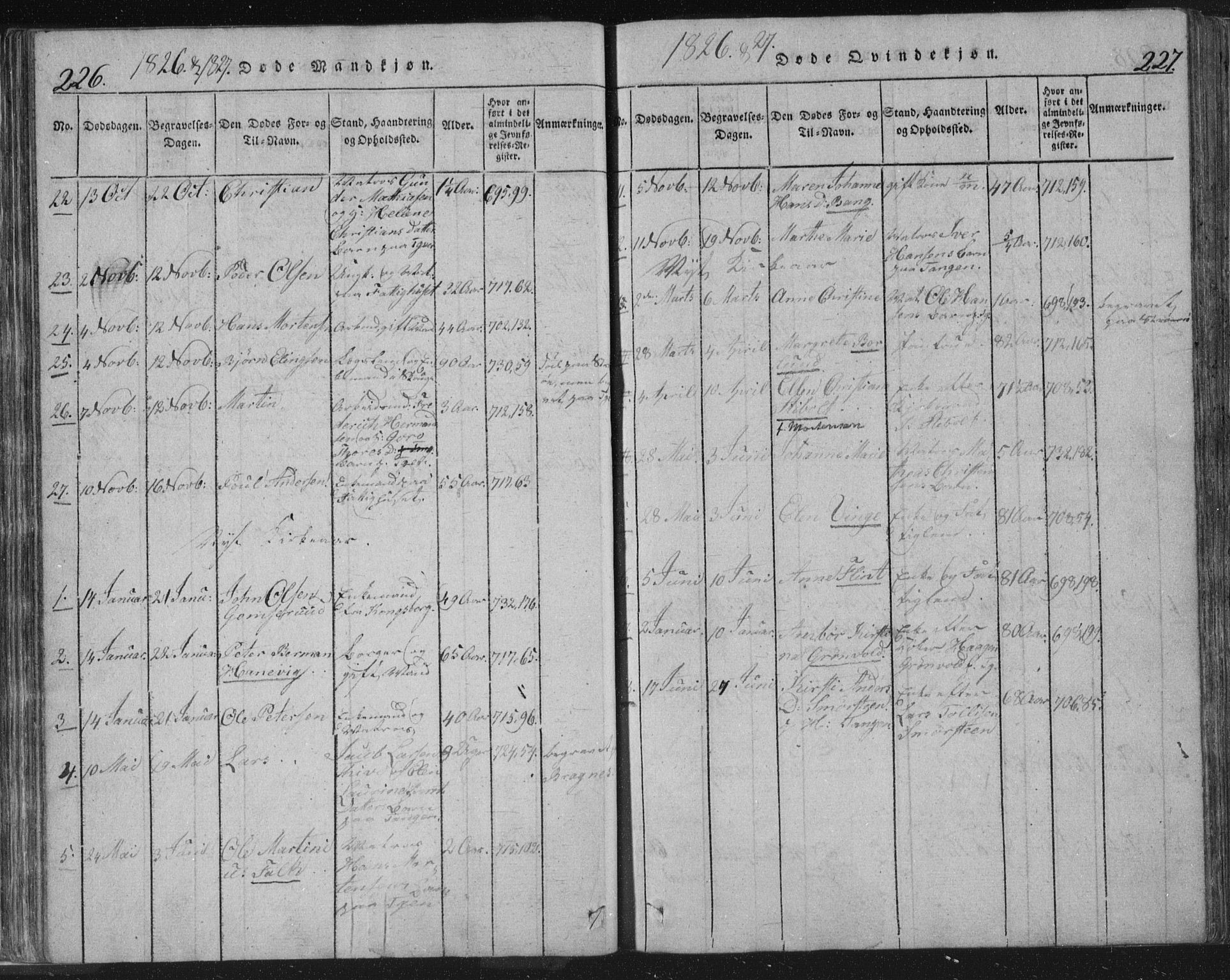 Strømsø kirkebøker, AV/SAKO-A-246/F/Fb/L0004: Parish register (official) no. II 4, 1814-1843, p. 226-227