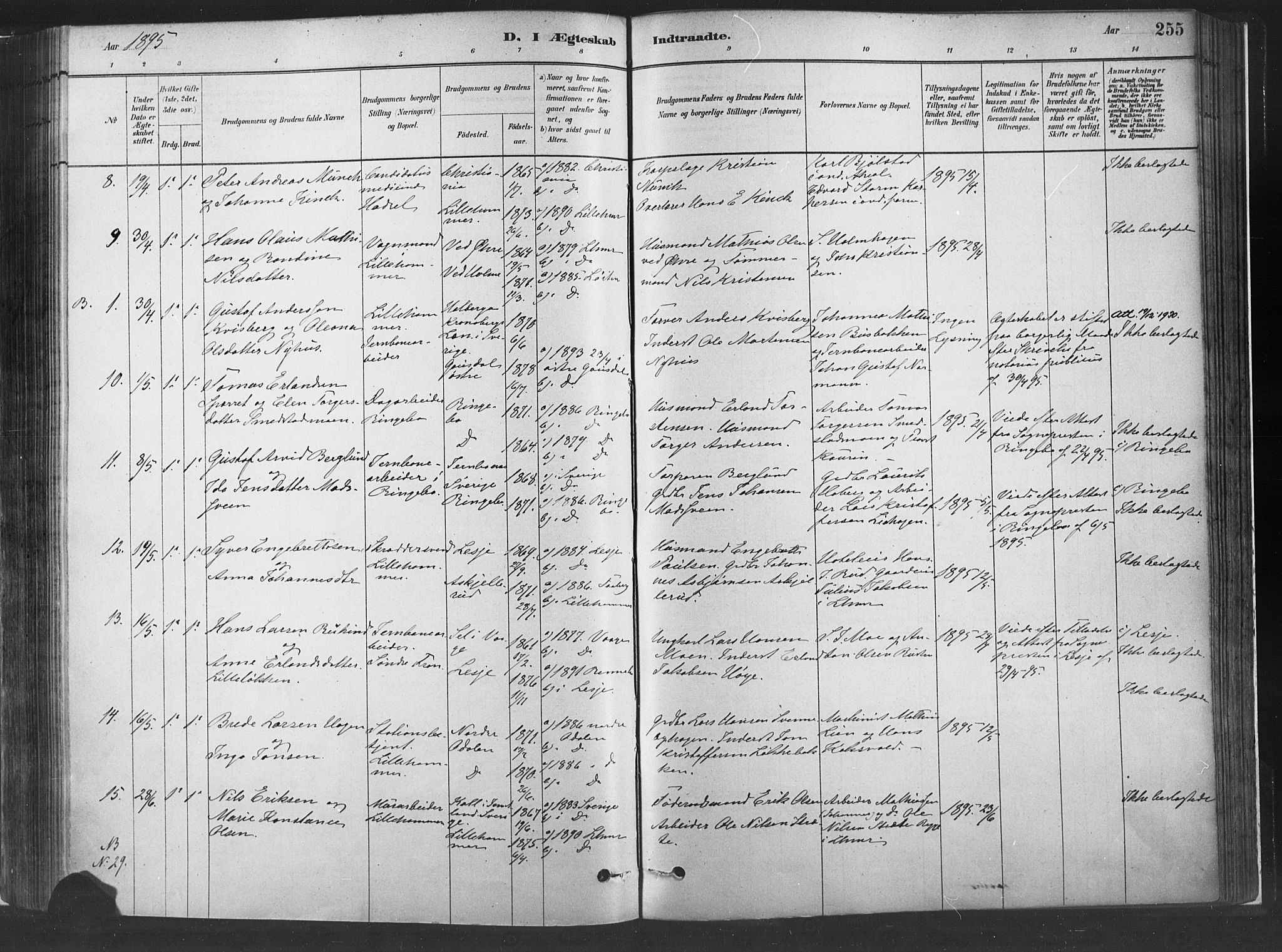 Fåberg prestekontor, SAH/PREST-086/H/Ha/Haa/L0010: Parish register (official) no. 10, 1879-1900, p. 255