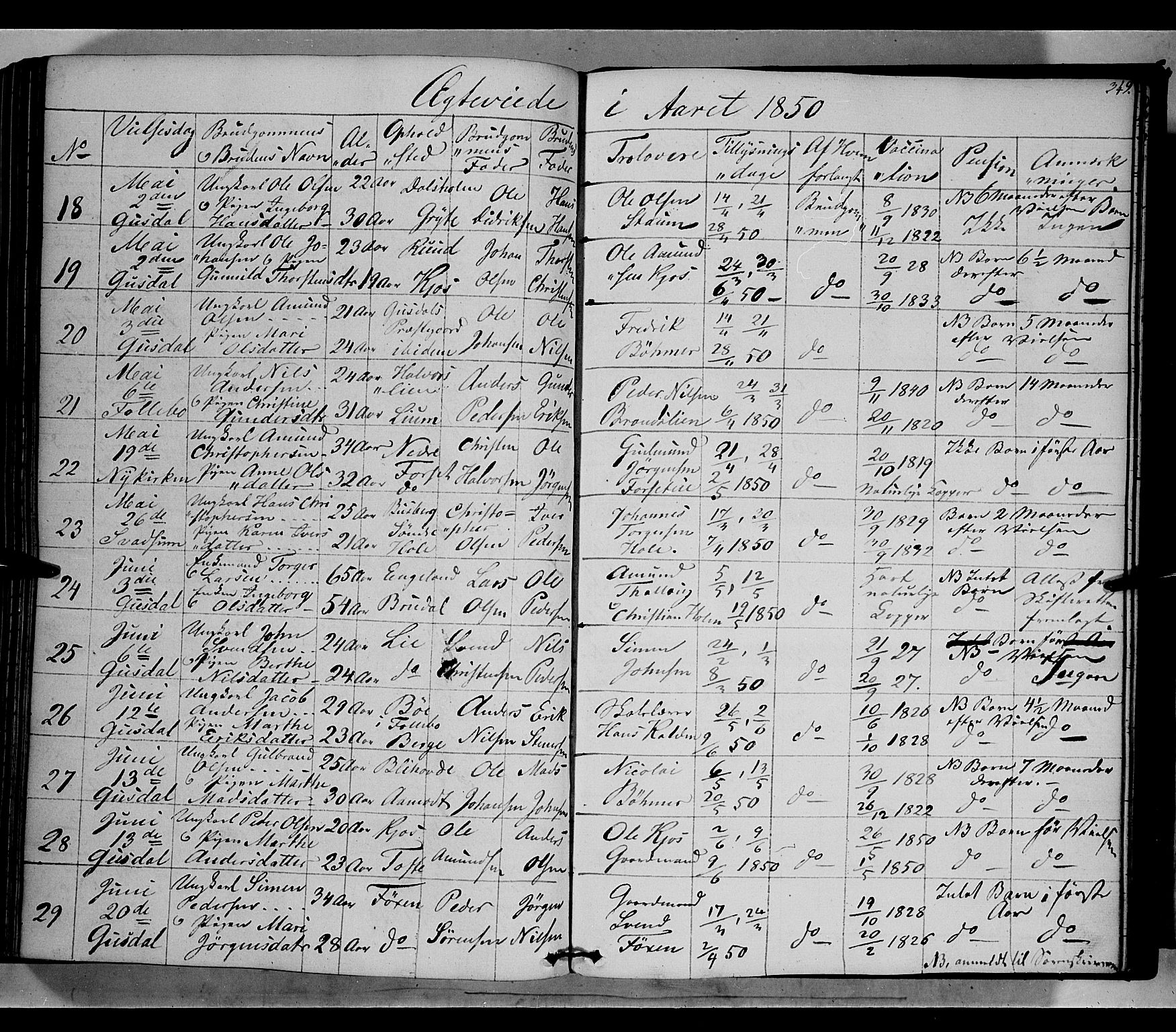 Gausdal prestekontor, AV/SAH-PREST-090/H/Ha/Haa/L0007: Parish register (official) no. 7, 1840-1850, p. 349