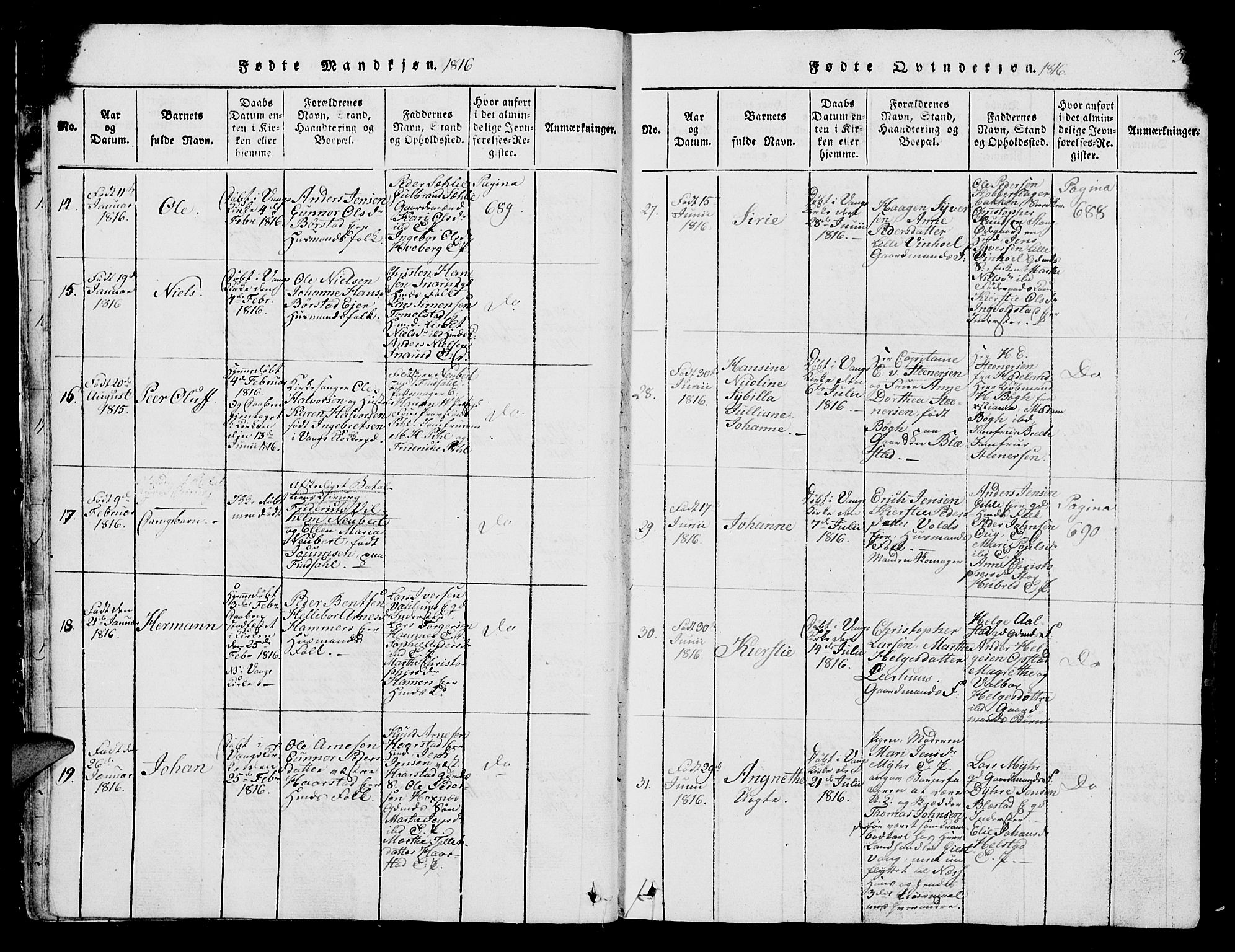 Vang prestekontor, Hedmark, AV/SAH-PREST-008/H/Ha/Hab/L0004: Parish register (copy) no. 4, 1813-1827, p. 35-36