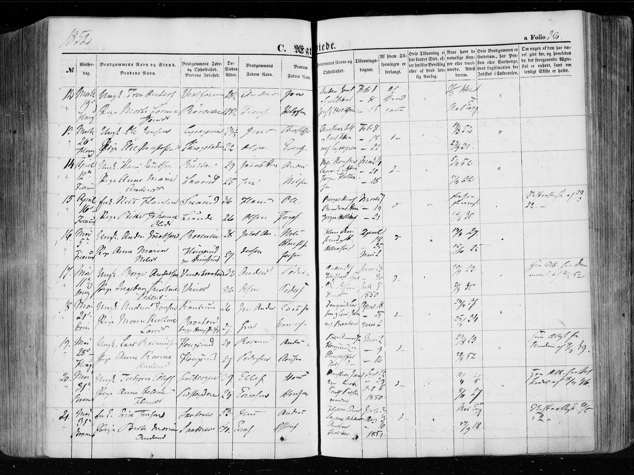 Eiker kirkebøker, SAKO/A-4/F/Fa/L0014: Parish register (official) no. I 14, 1846-1854, p. 356