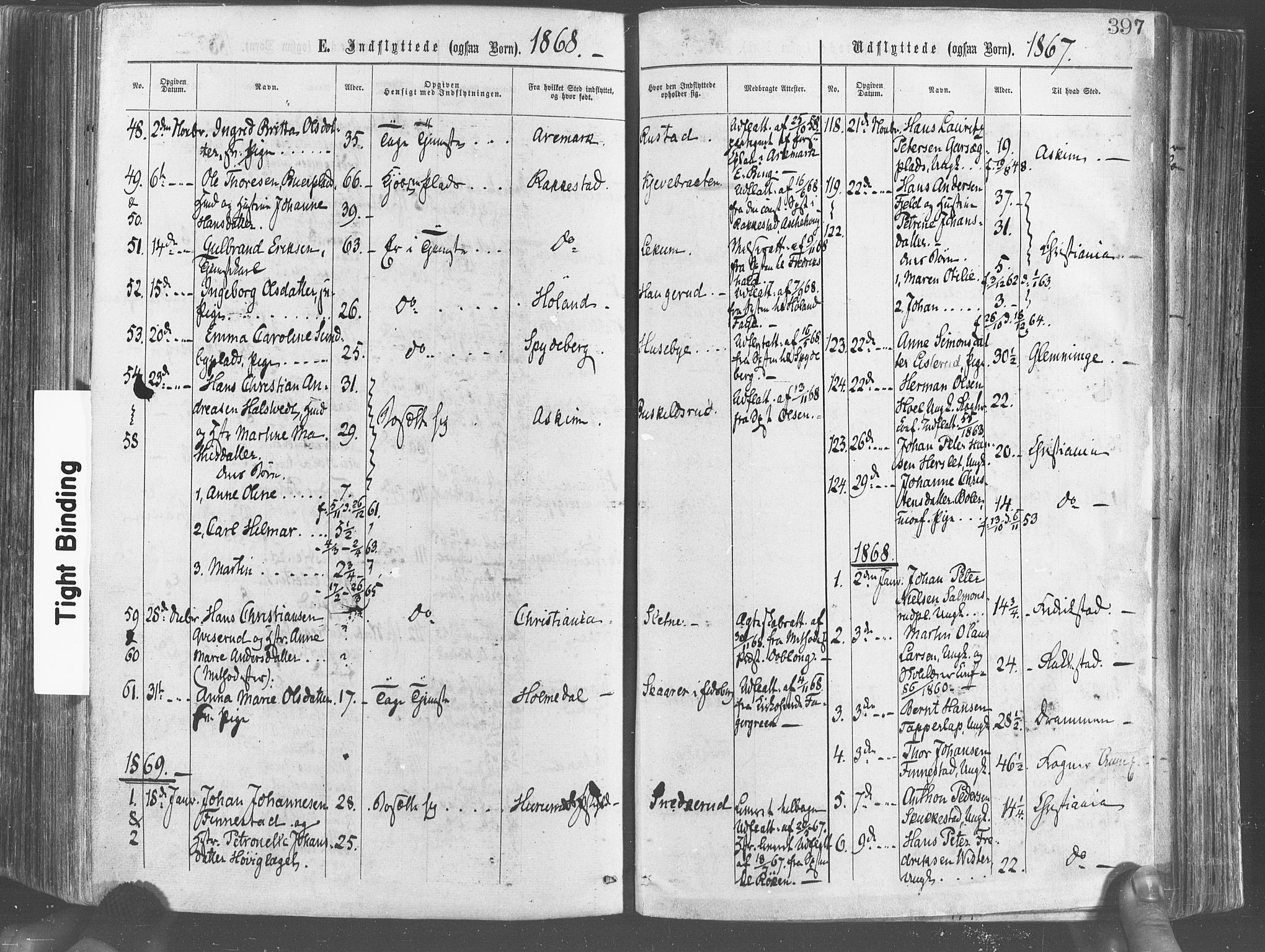 Eidsberg prestekontor Kirkebøker, SAO/A-10905/F/Fa/L0011: Parish register (official) no. I 11, 1867-1878, p. 397